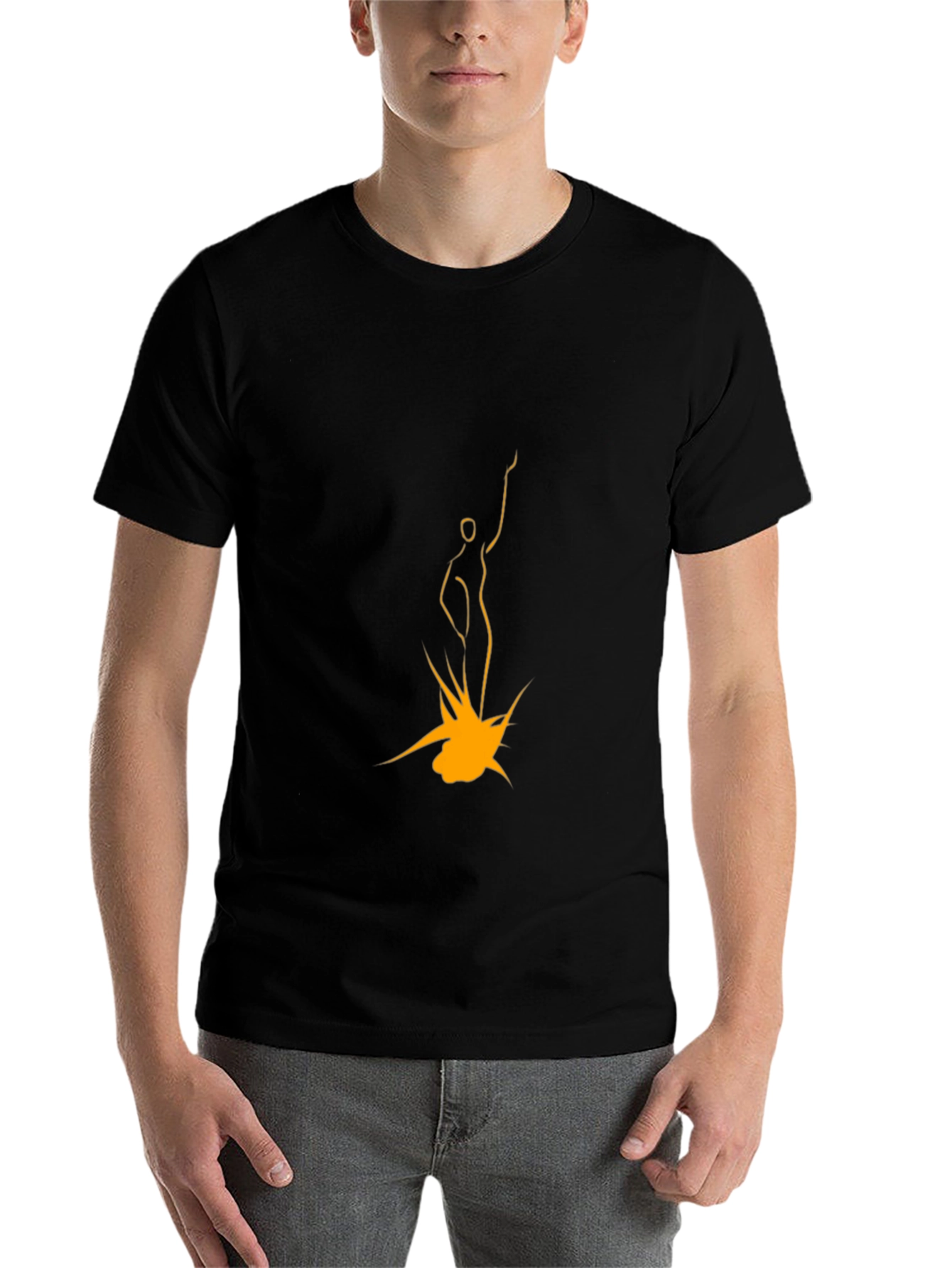 Black Modern Art Graphic T-Shirt - Black view 7