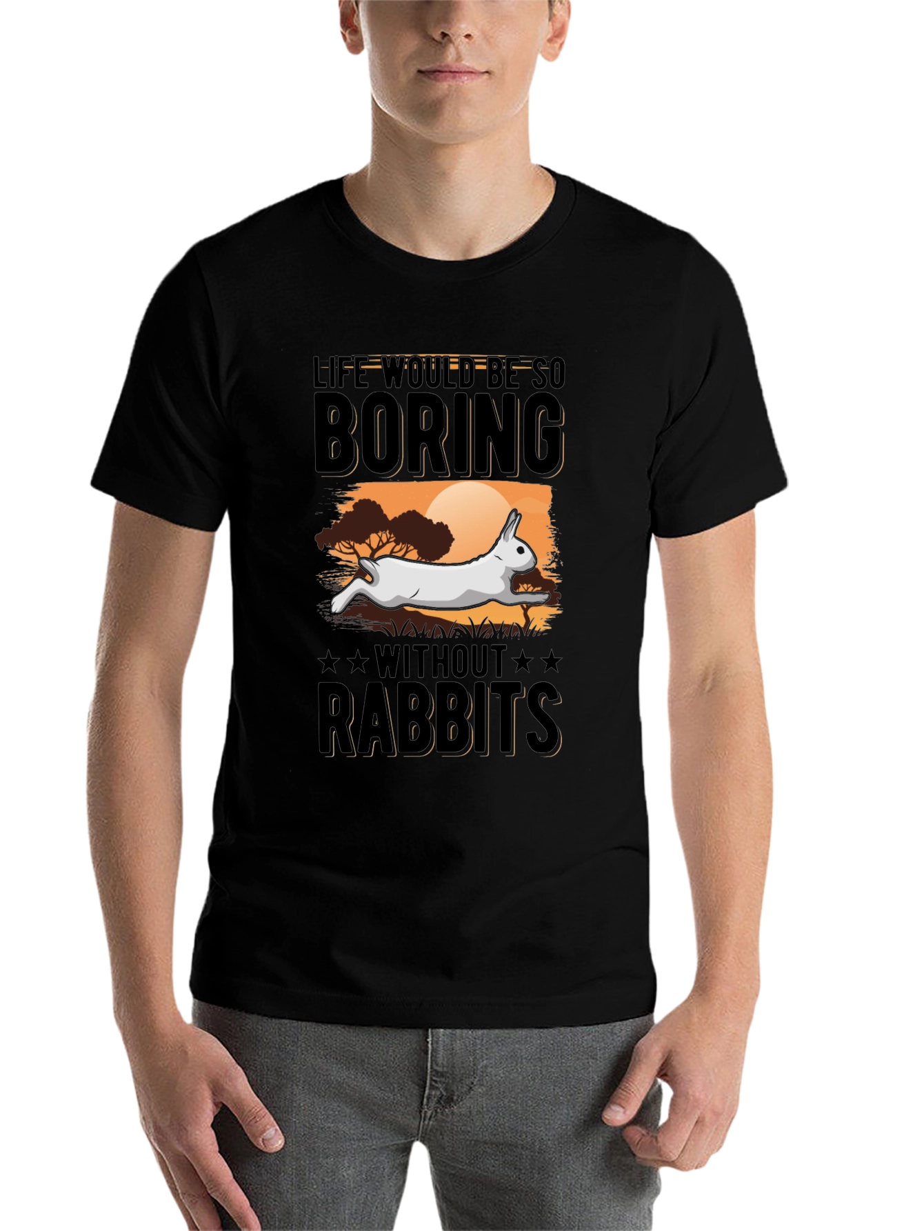 Black Life Would Be So Boring Without Rabbits T-Shirt view 7