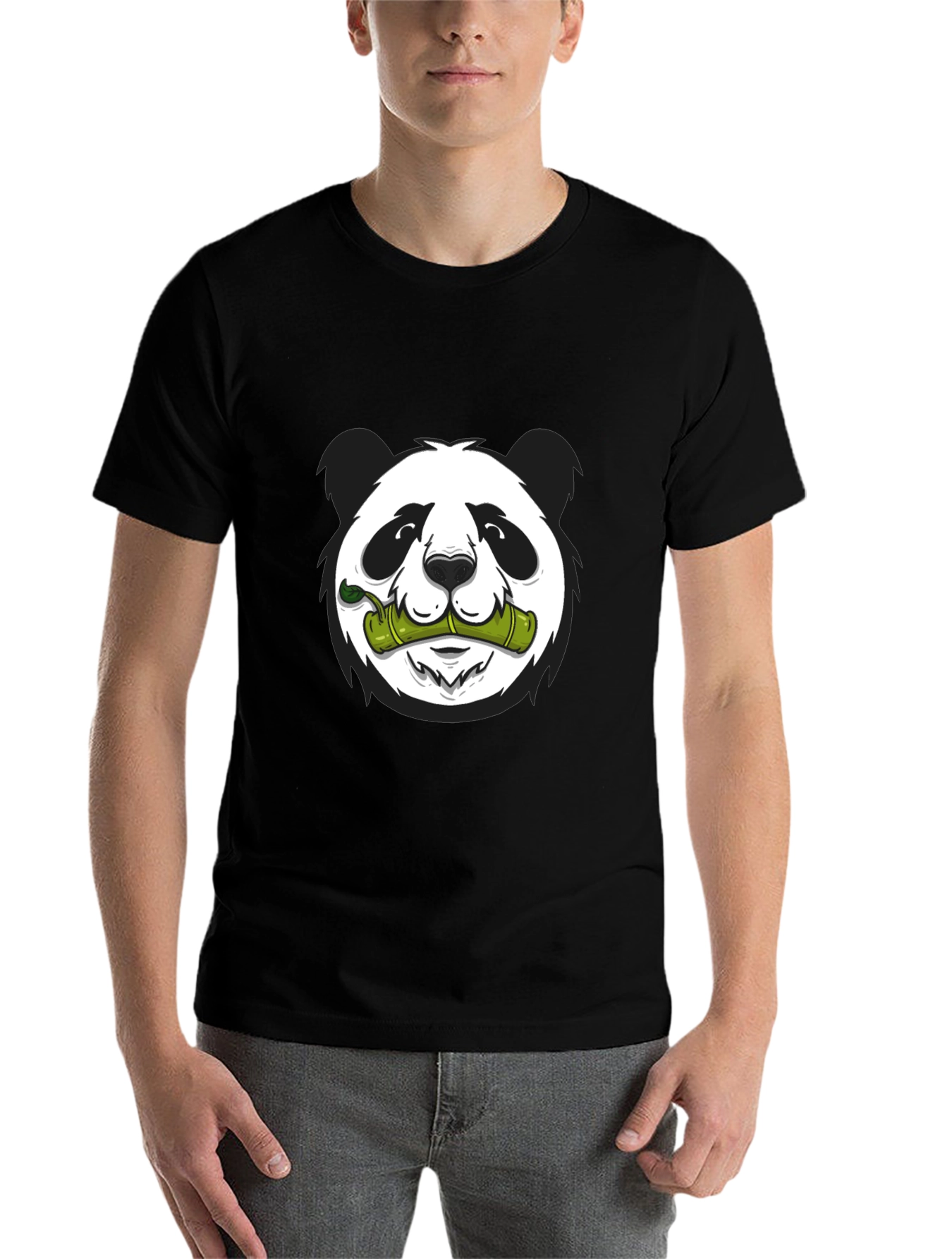 Black Panda Bamboo Graphic Tee - Cool Casual Comfort view 7