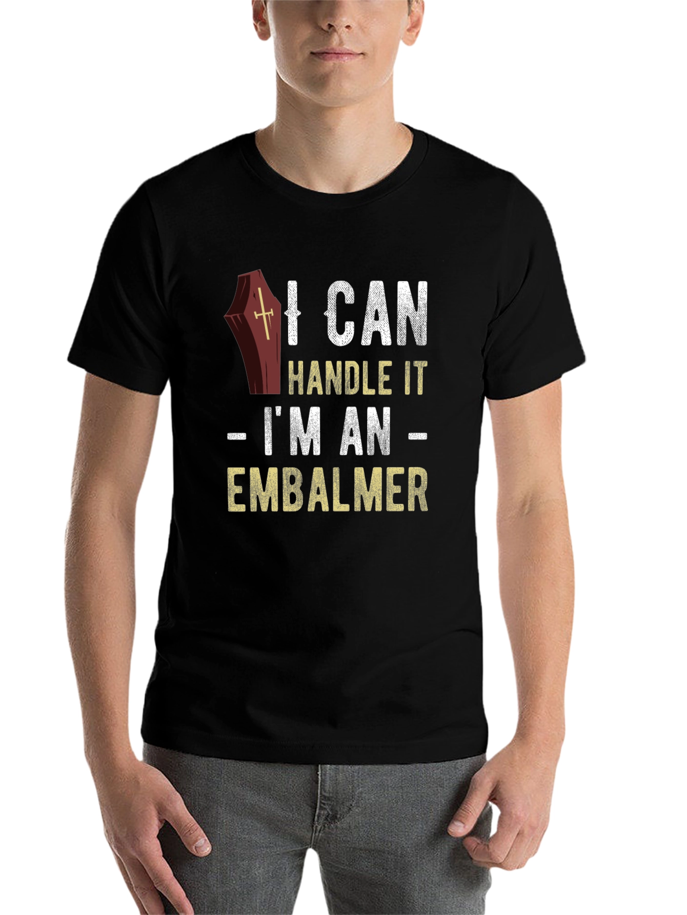 Black I Can Handle It Embalmer T-Shirt view 7
