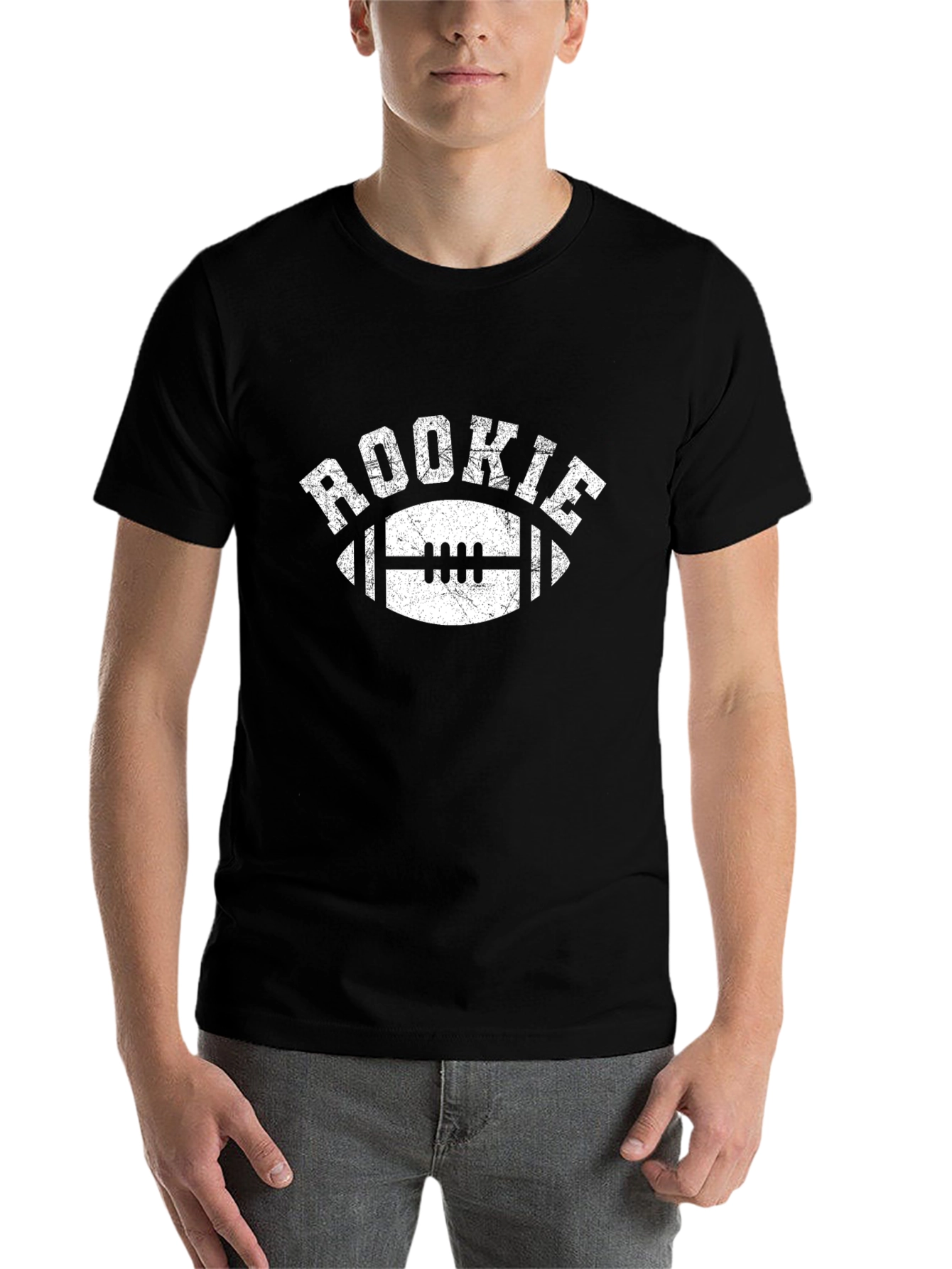 Black Rookie Football T-Shirt - Black view 7