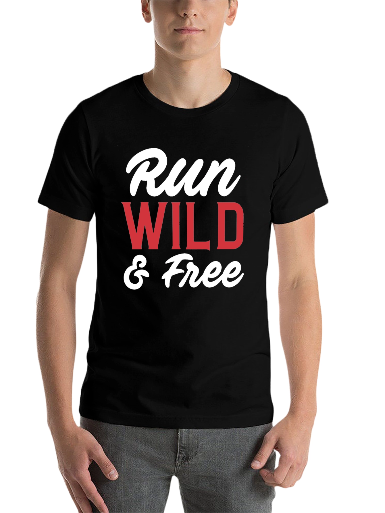 Black Run Wild & Free Graphic T-Shirt - Black view 7