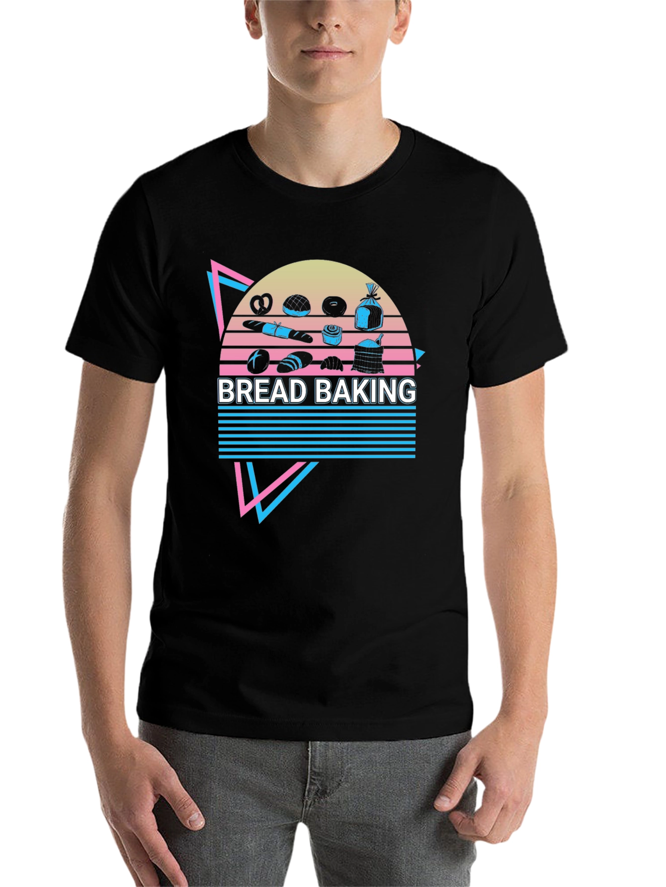 Black Retro Bread Baking Graphic Tee view 7