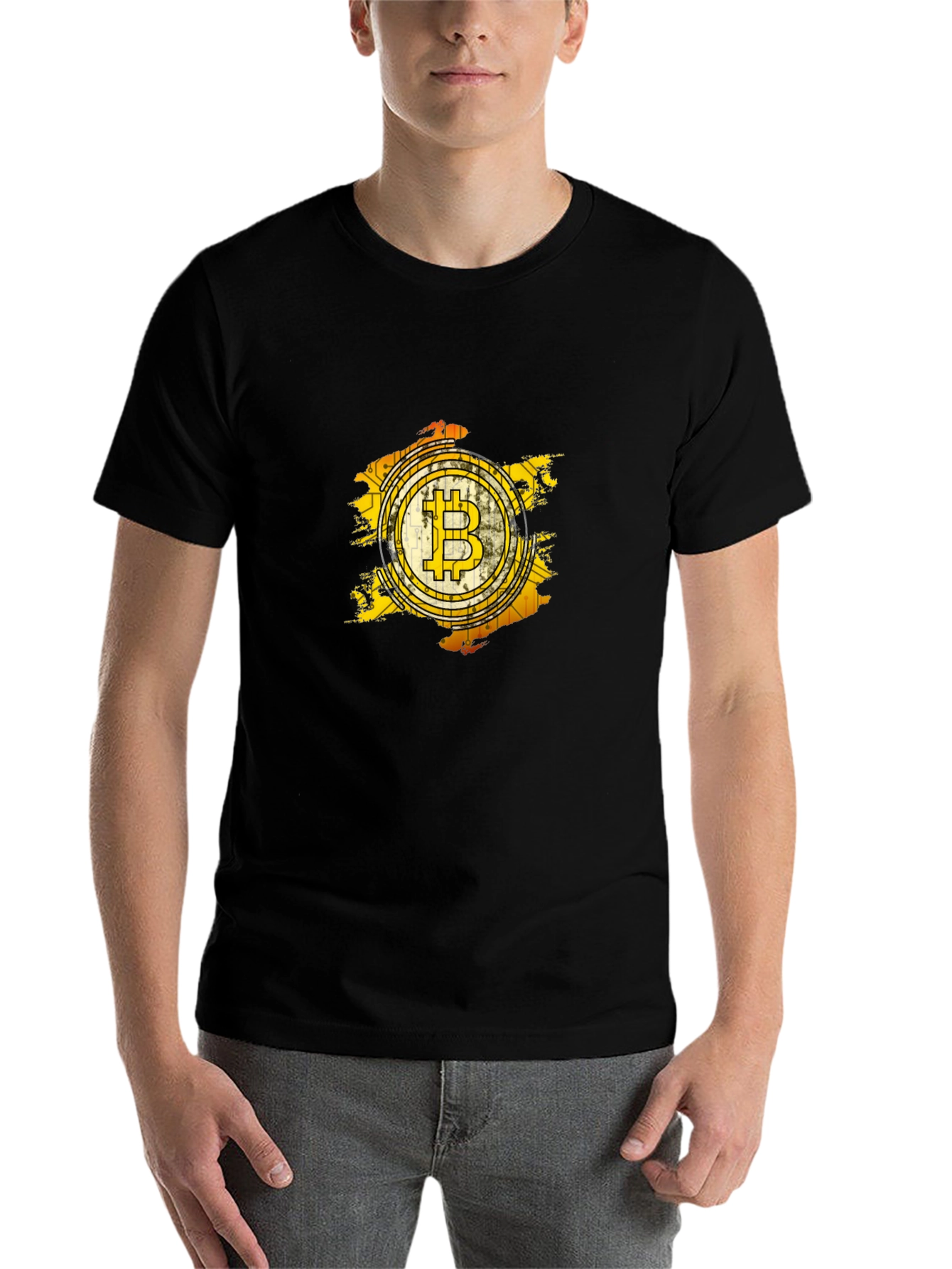 Black Bitcoin Graphic Tee - Crypto Enthusiast T-Shirt view 7