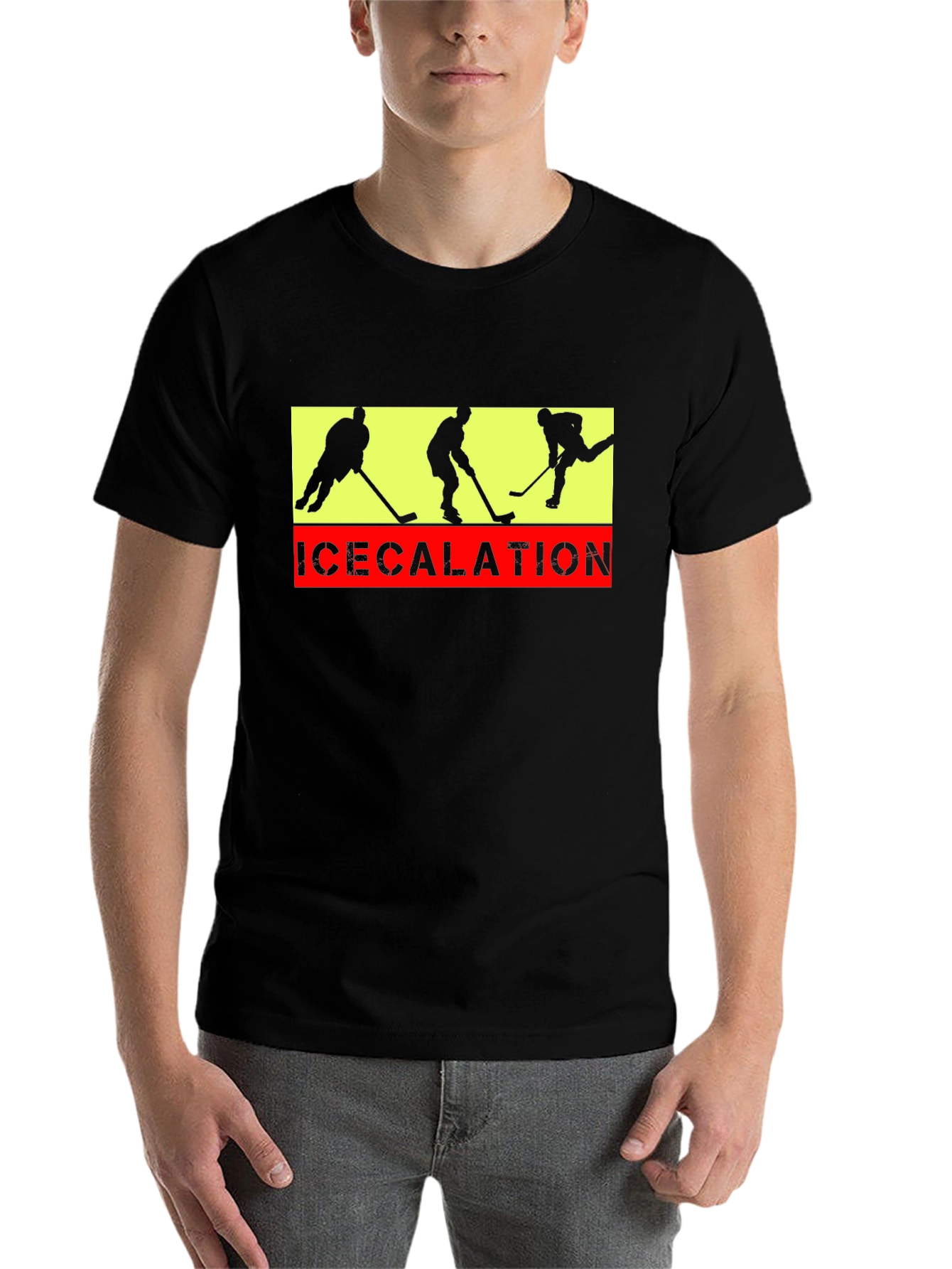 Black Icecalation Hockey T-Shirt view 7