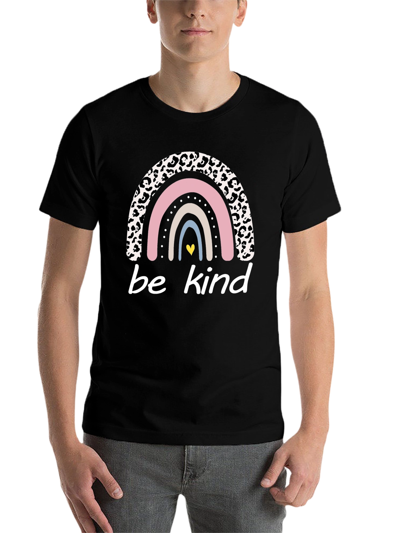 Black Be Kind Rainbow Graphic Tee view 7