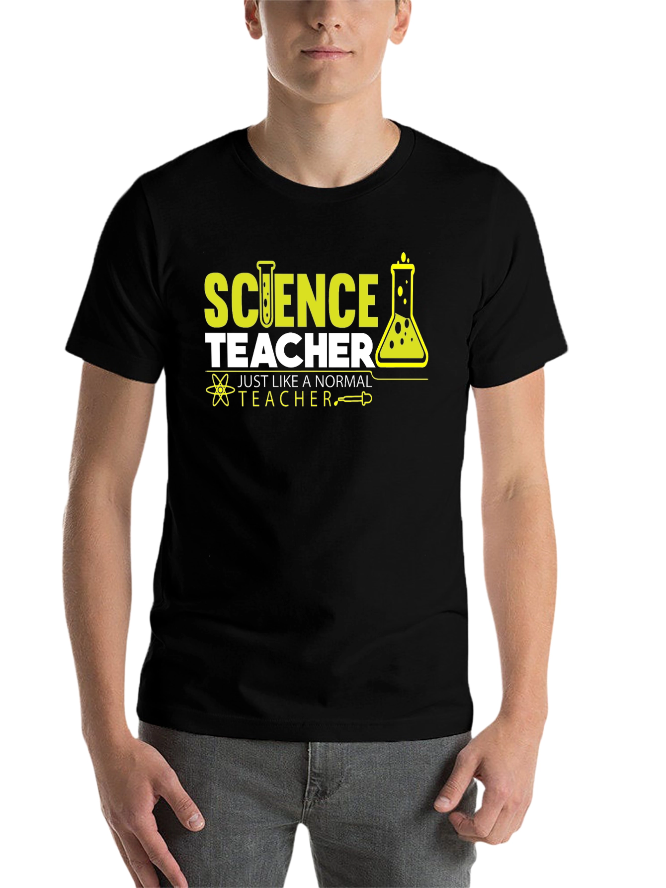 Black Science Teacher Novelty Graphic T-Shirt view 7