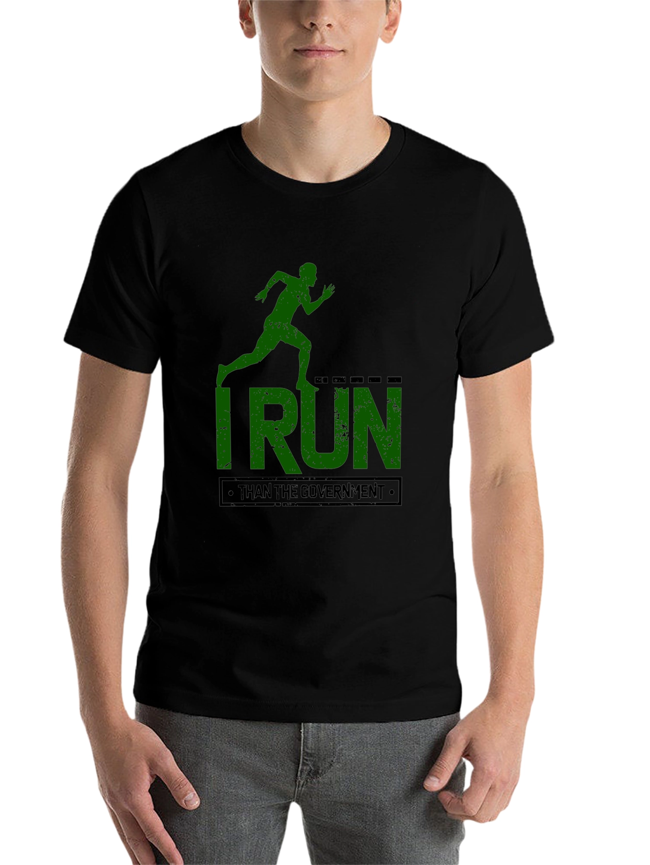 Black I Run Faster Than The Government T-Shirt view 7