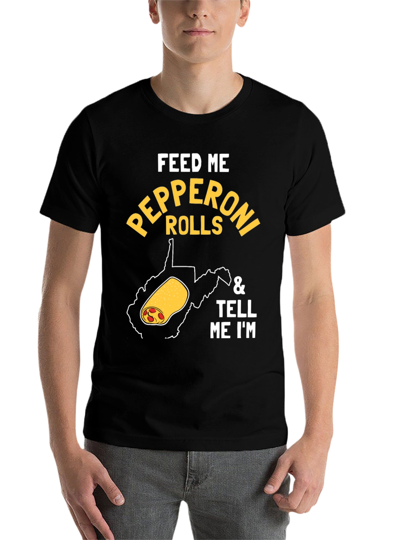 Black Feed Me Pepperoni Rolls Graphic Tee view 7