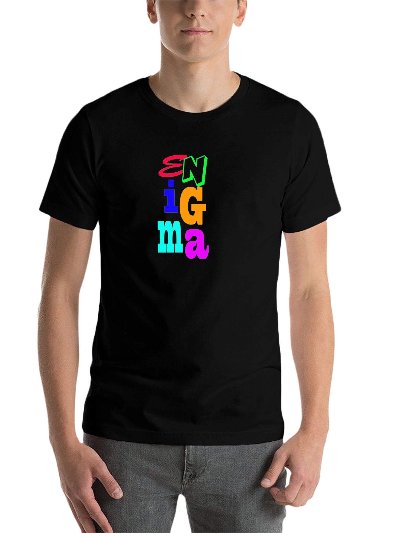 Black Enigma Graphic Tee - Bold Colorful Design view 7