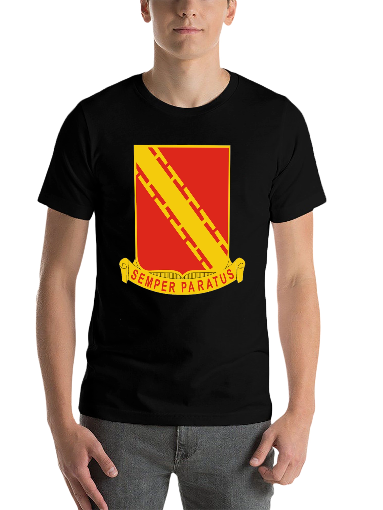 Black Semper Paratus T-Shirt - Military Graphic Tee view 7