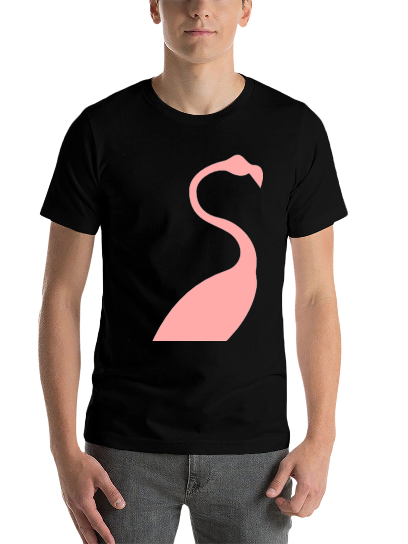 Black Men's Black Flamingo Graphic Tee view 7