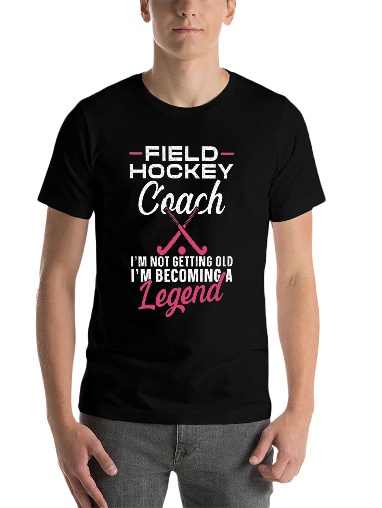 Black Field Hockey Coach Legend T-Shirt view 7