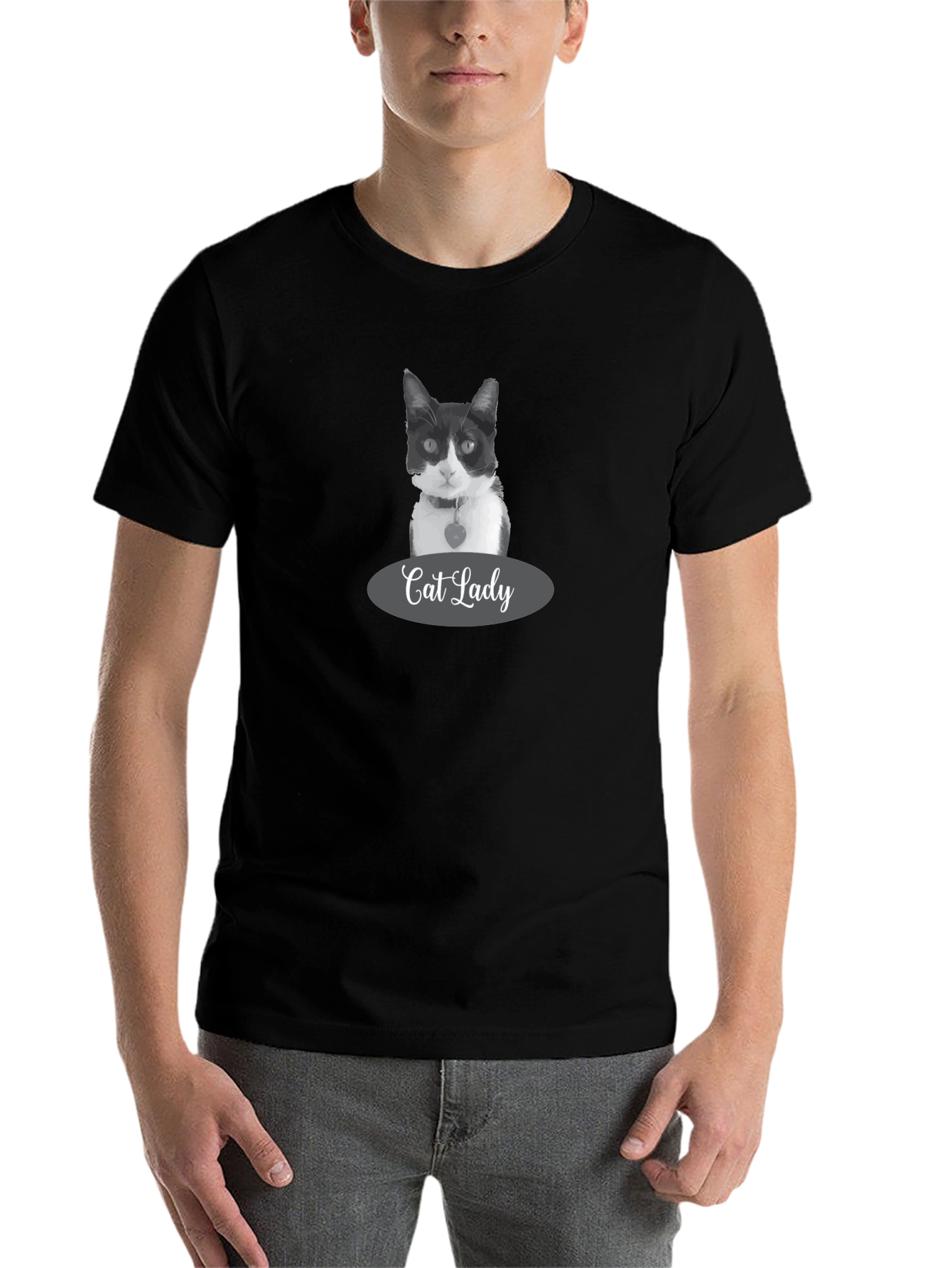 Black Cat Lady Black T-Shirt - Stylish Pet Lover Apparel view 7