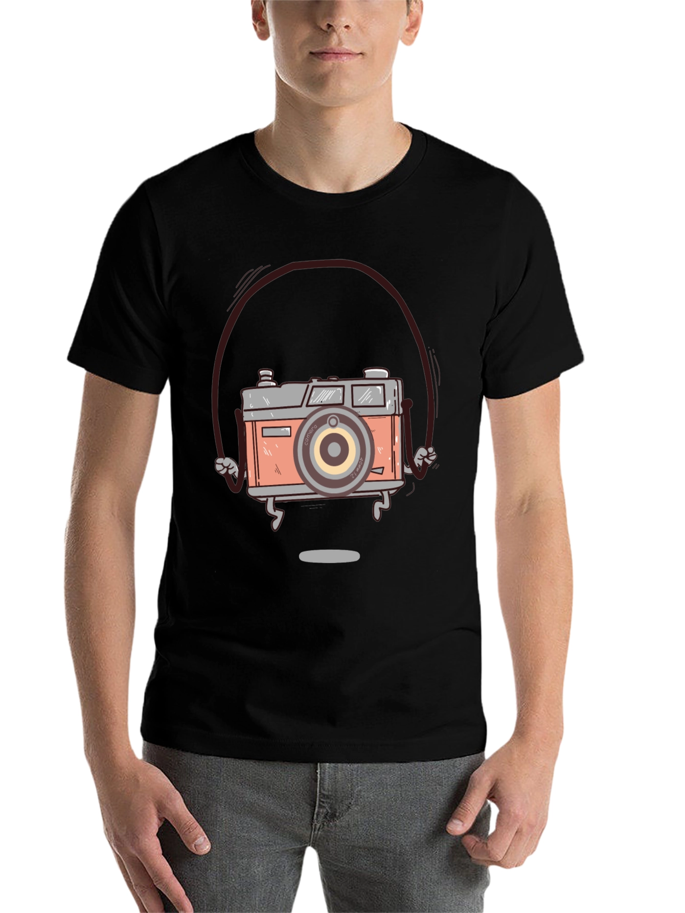 Black Vintage Camera Graphic Tee - Cool Retro Style view 7