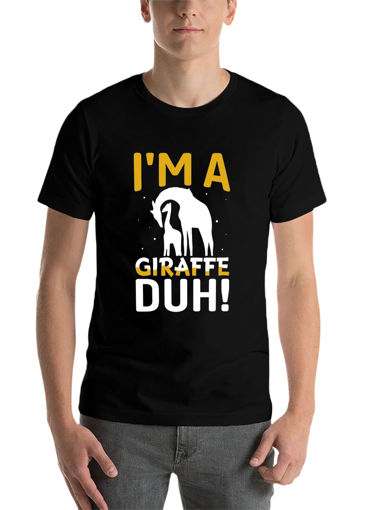 Black I'm a Giraffe Duh! Novelty Graphic Tee view 7