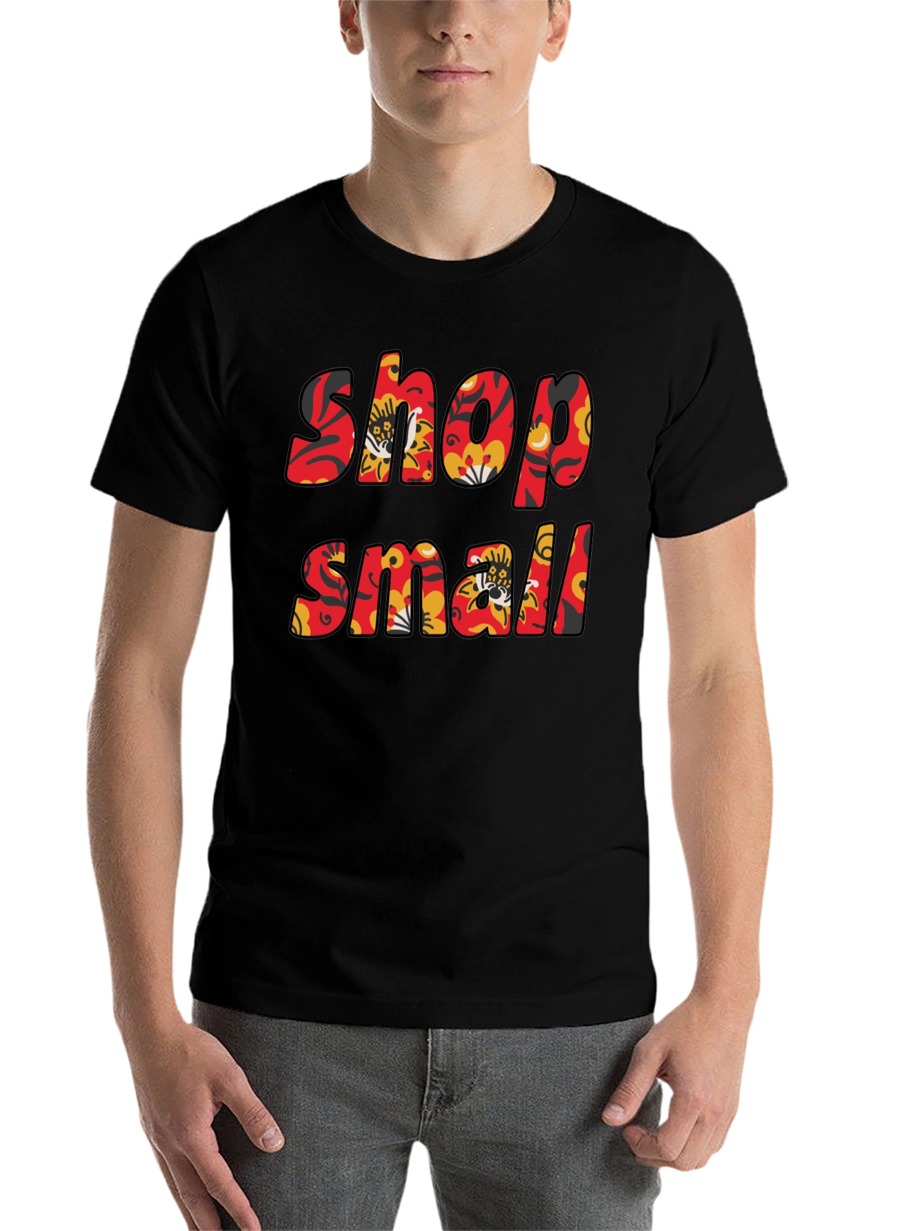 Black Shop Small Floral T-Shirt - Black view 7