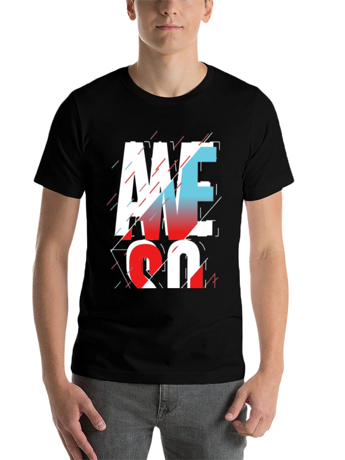 Black Awesome Graphic Print T-Shirt - Black view 7
