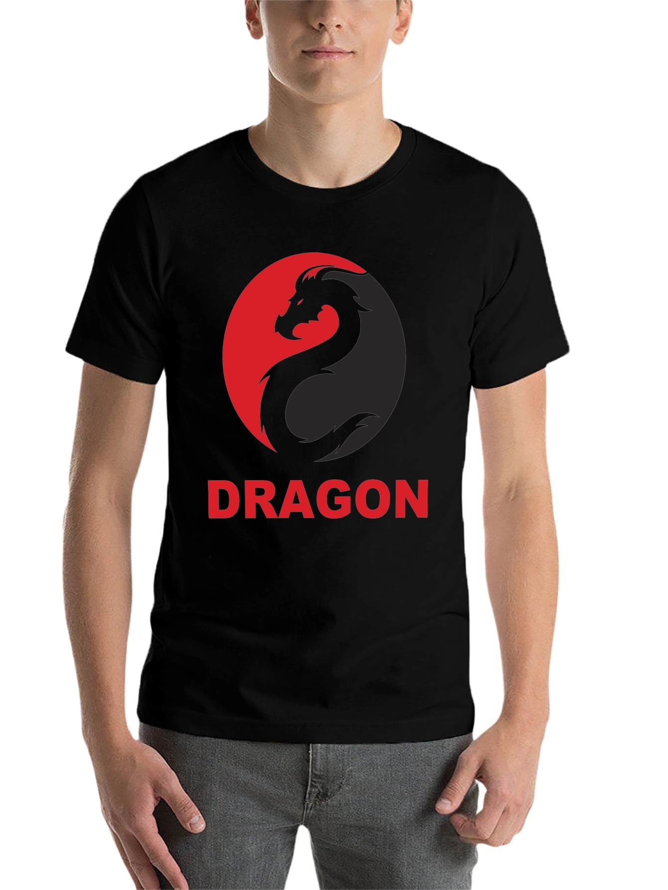 Black Dragon Graphic Tee - Black Cotton T-Shirt view 7