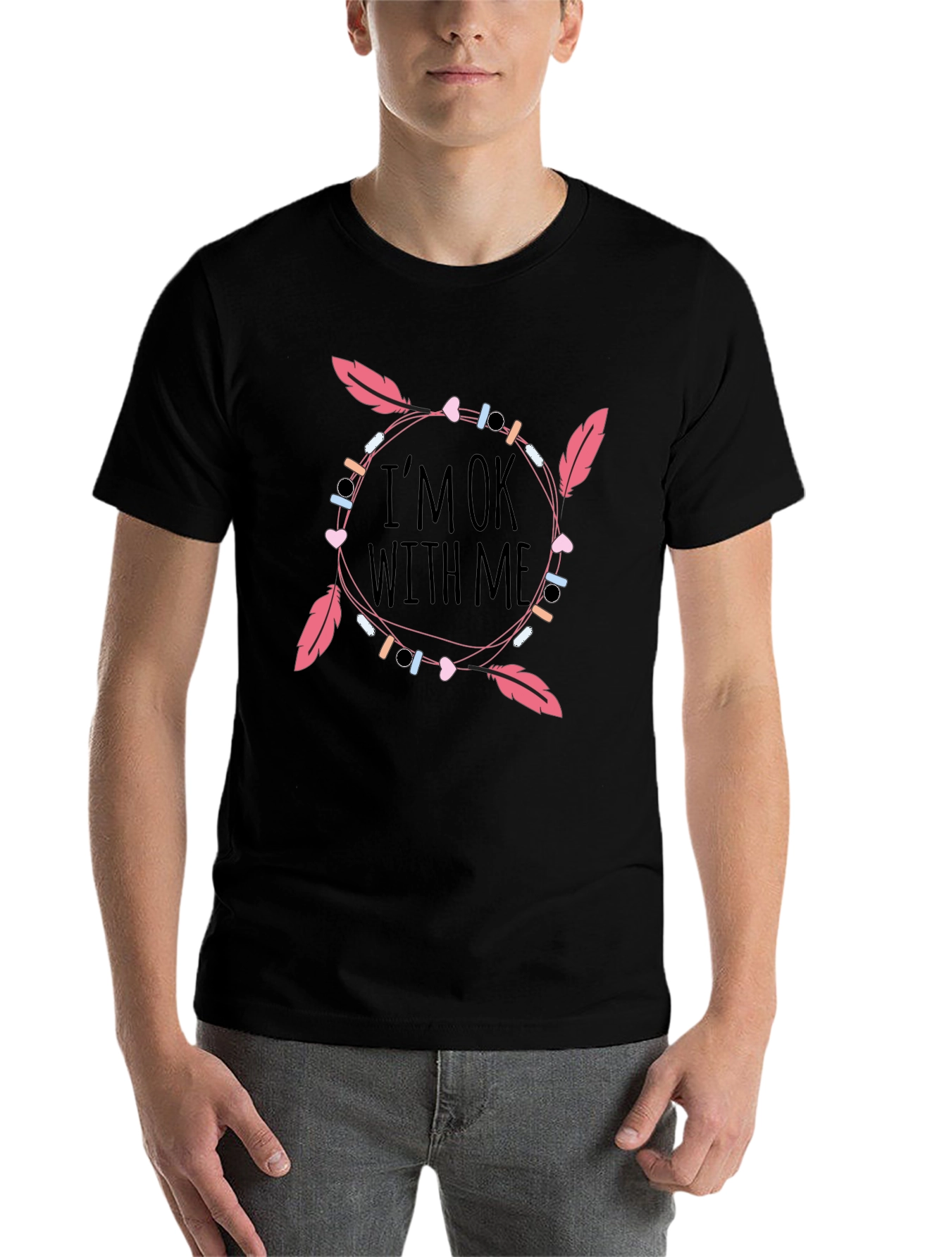 Black I'm OK With Me Graphic T-Shirt view 7