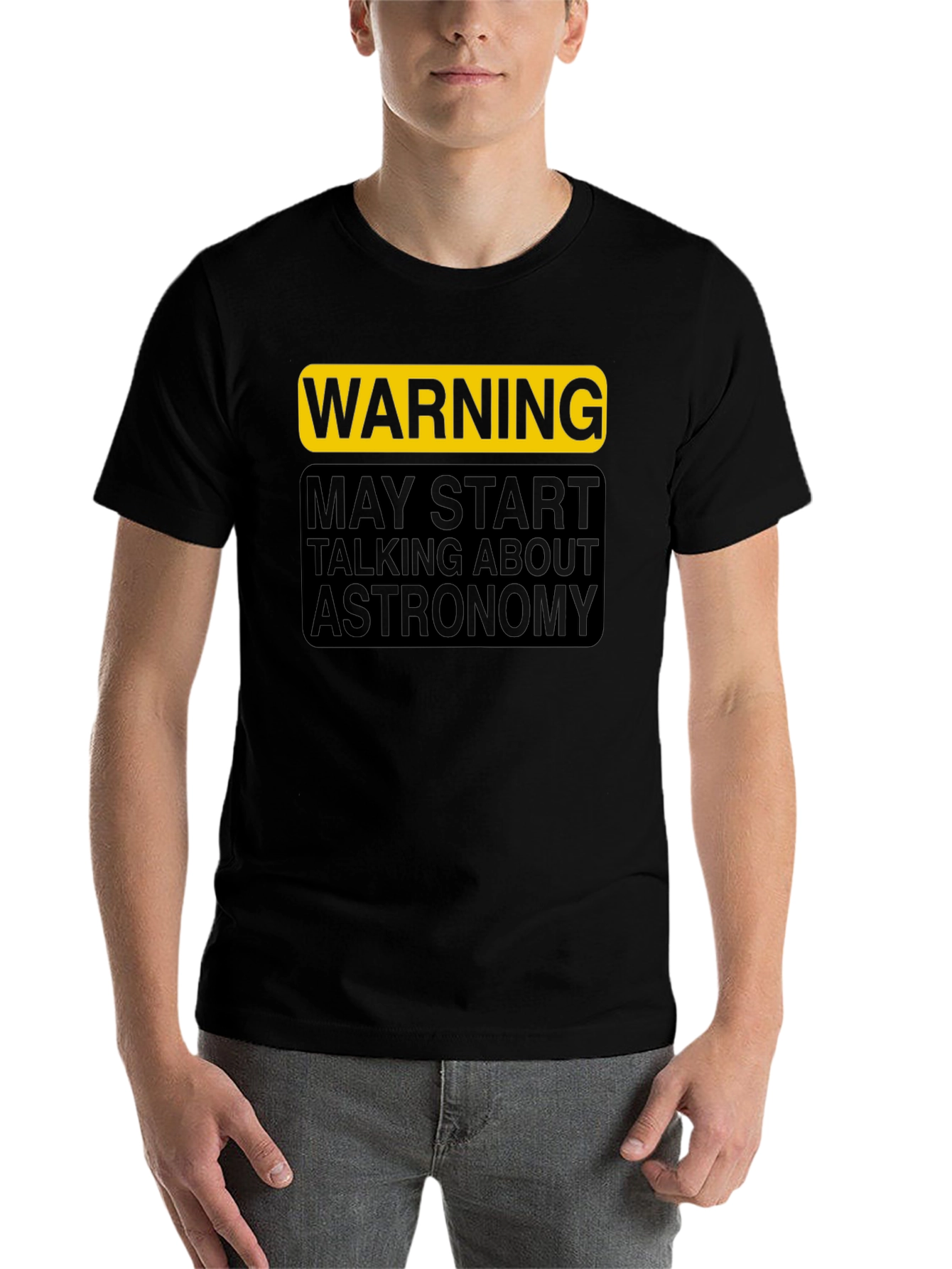 Black Warning Astronomy T-Shirt view 7