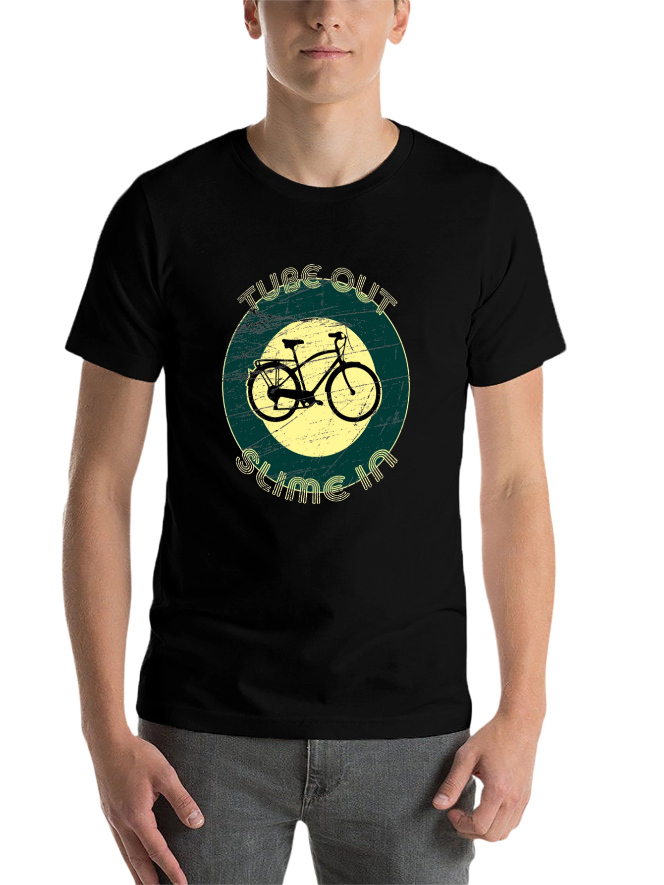 Vintage Bicycle T-Shirt - Tube Out Slime In - Cycling Tee - 7