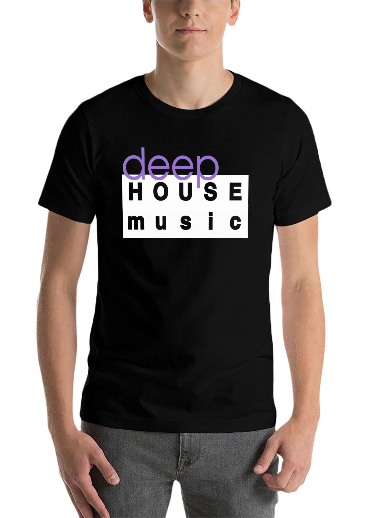Black Deep House Music Black Graphic T-Shirt view 7