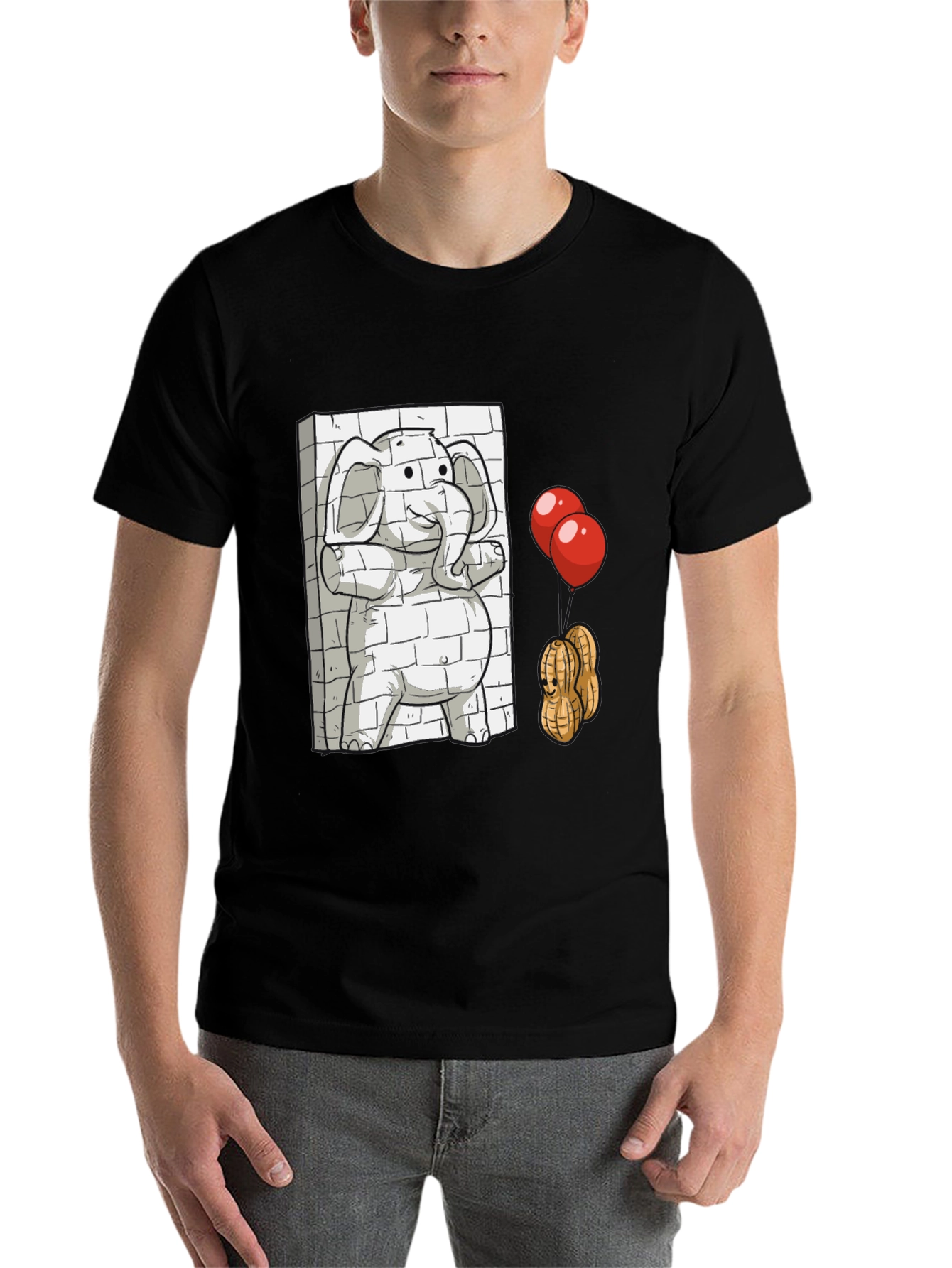 Black Elephant & Peanuts Graphic T-Shirt view 7
