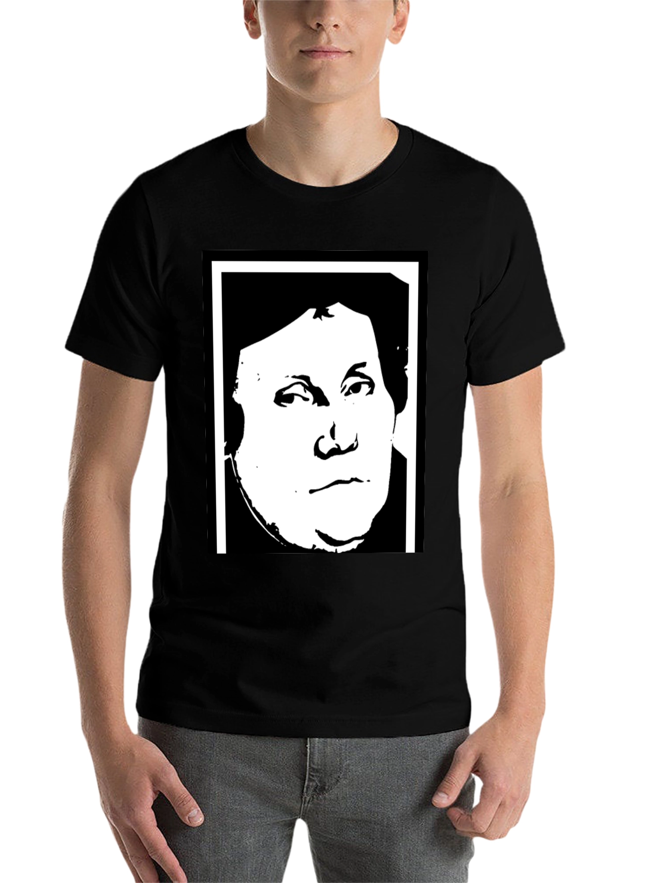 Black Martin Luther Graphic Tee - Black Unisex T-Shirt view 7