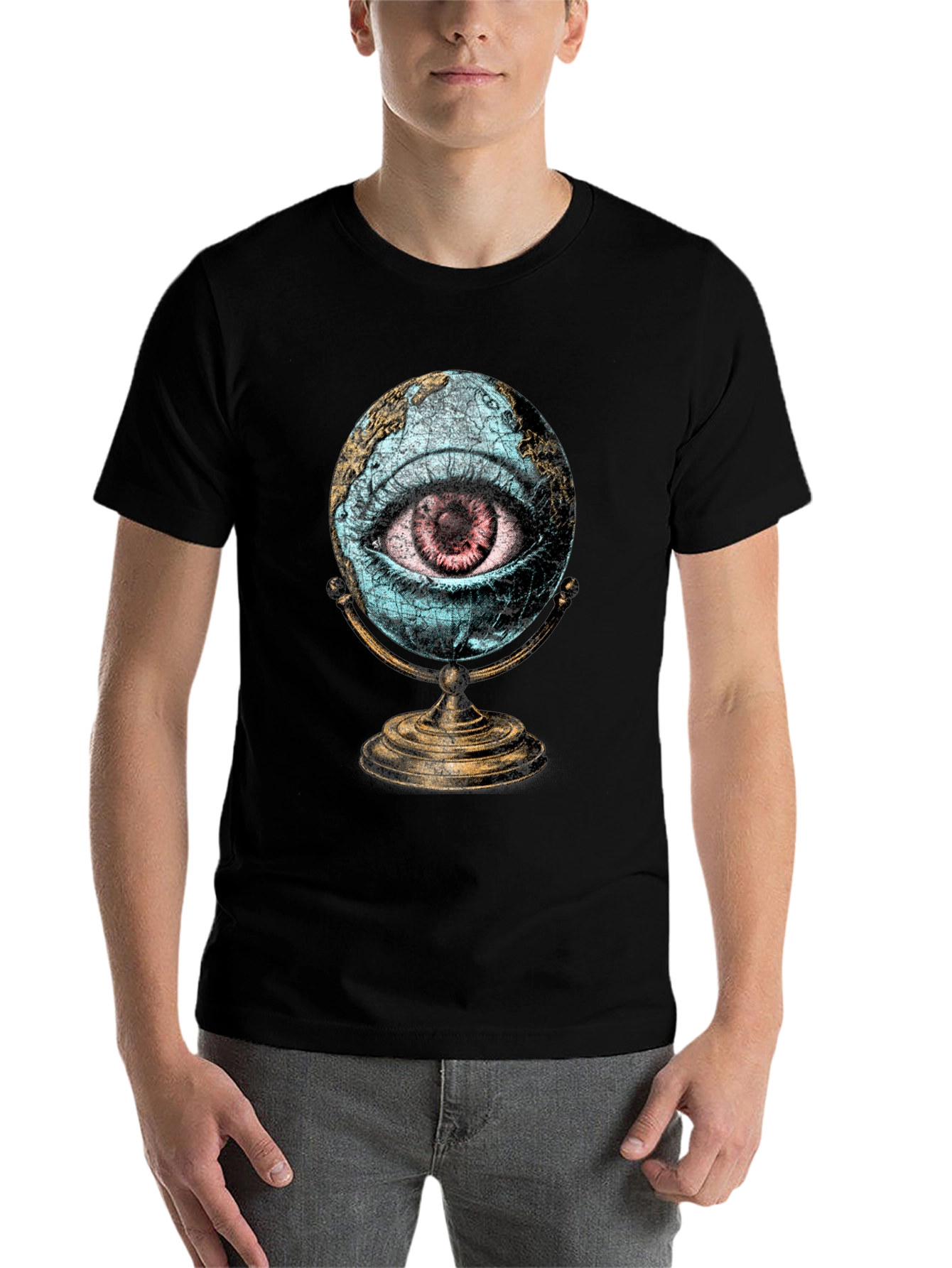 Black Eye of the World Graphic Tee - Black Cotton view 7