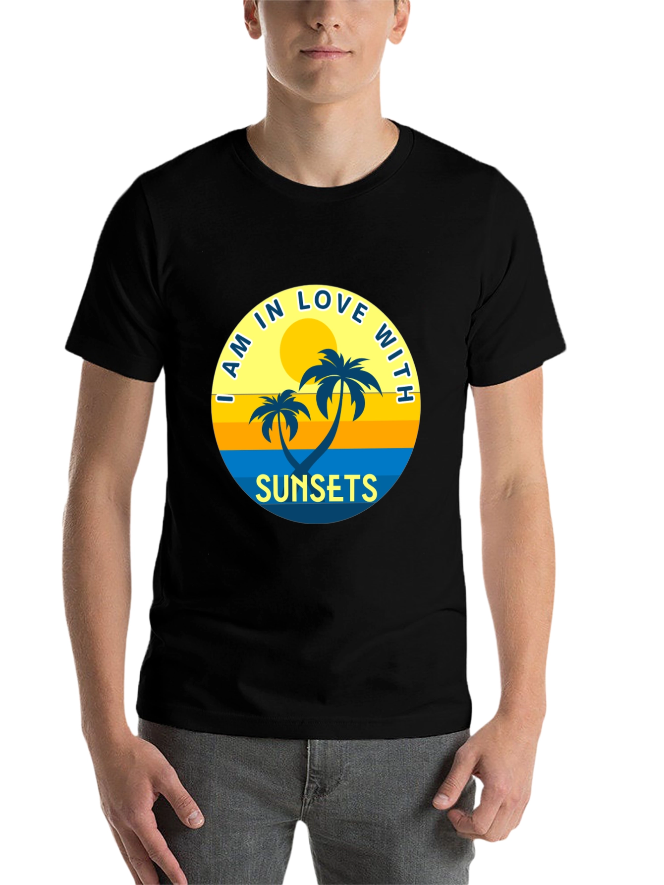 Black Sunset Palms Graphic T-Shirt view 7