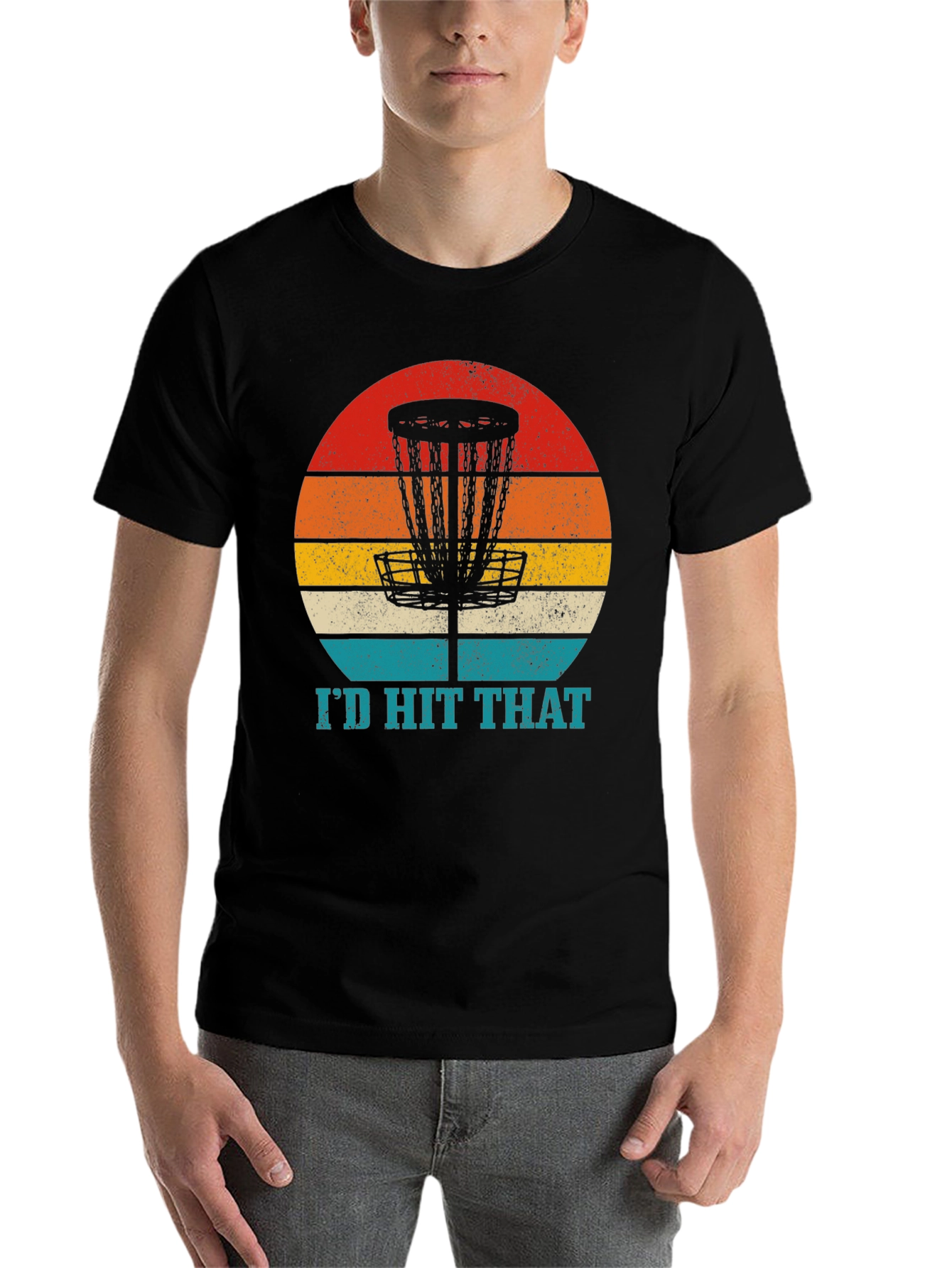 Black I'd Hit That Disc Golf T-Shirt view 7
