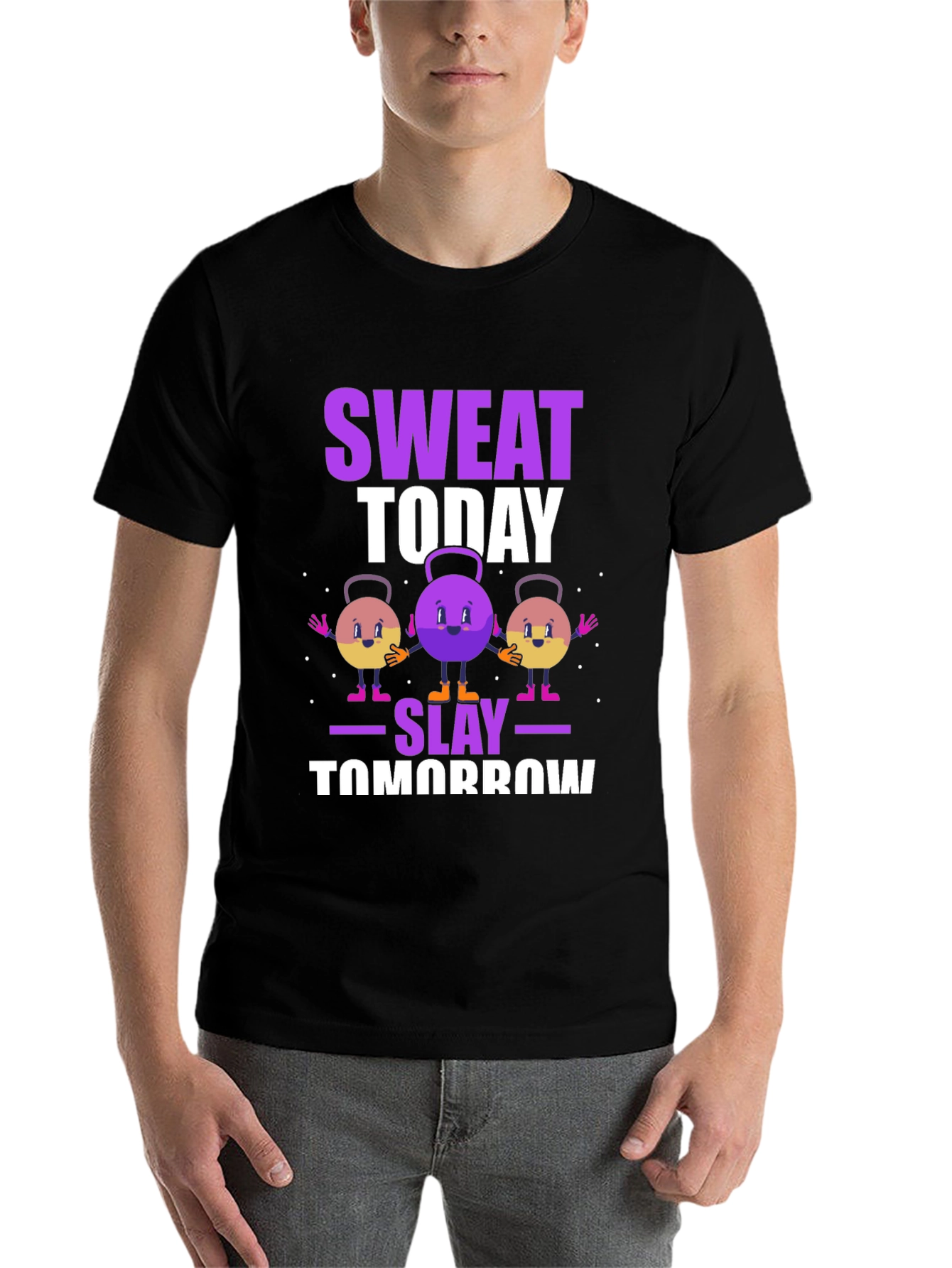 Black Sweat Today Slay Tomorrow Graphic Tee view 7