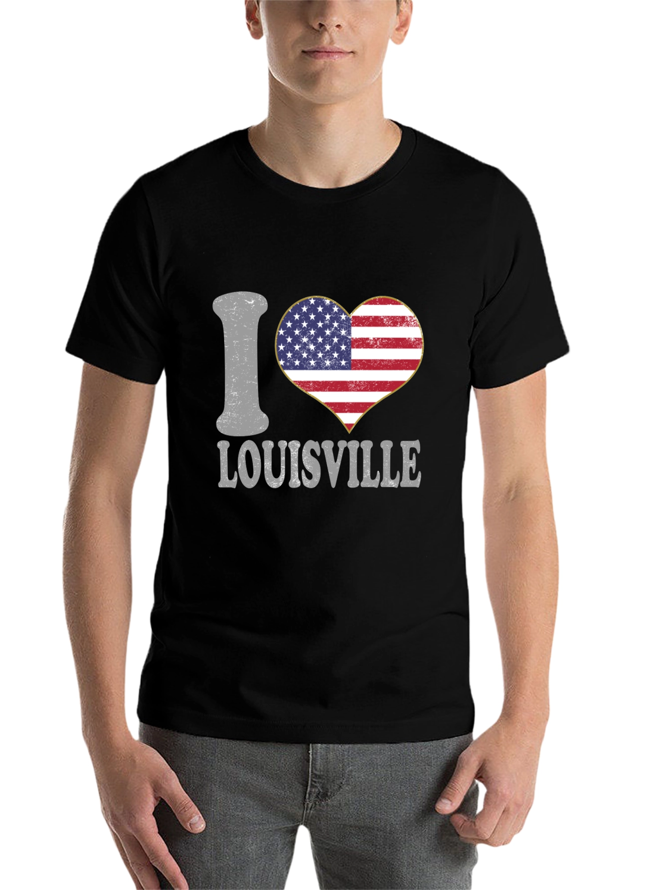 Black I Heart Louisville T-Shirt view 7