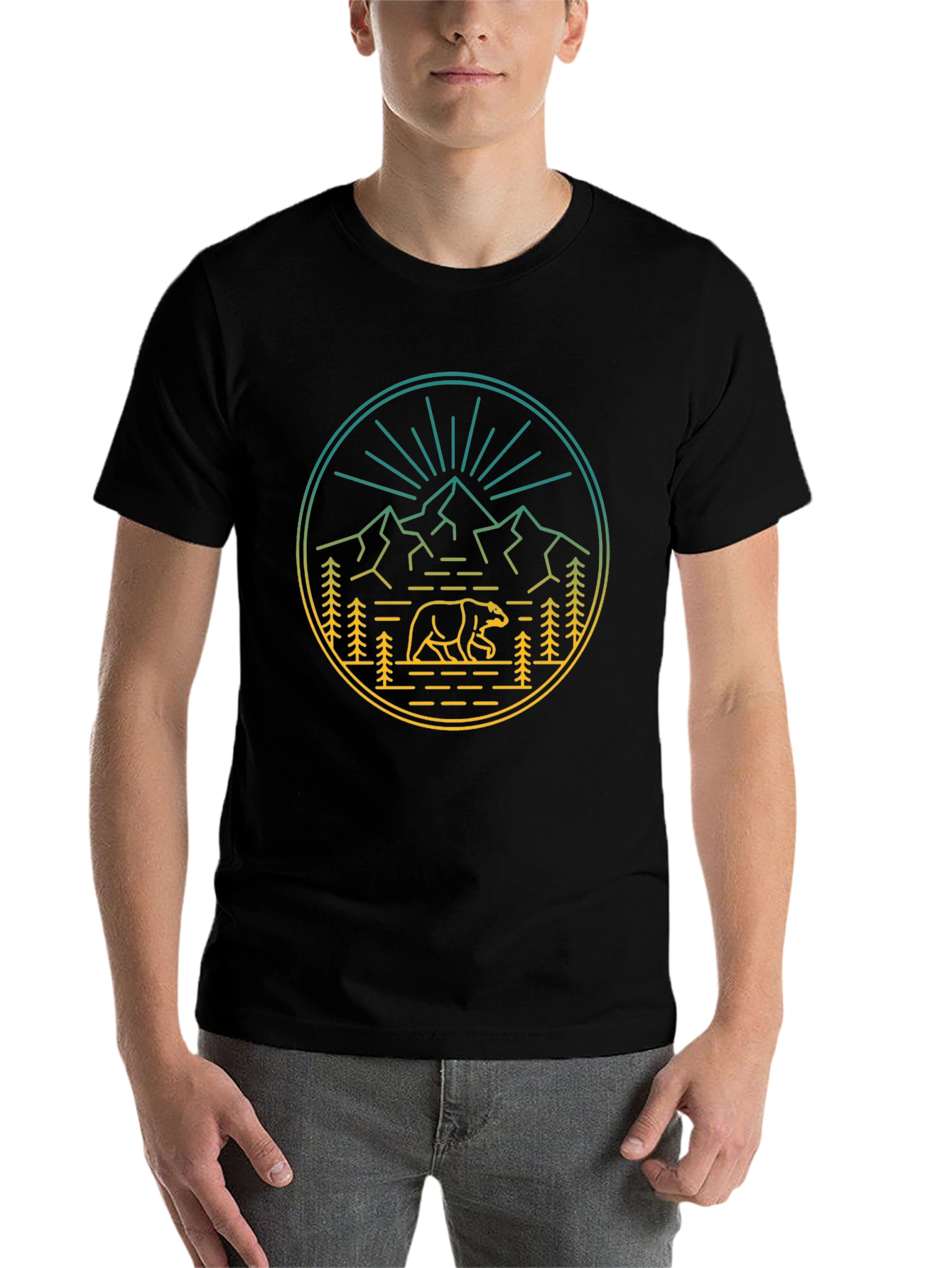 Black Mountain Bear Graphic T-Shirt - Adventure Style view 7