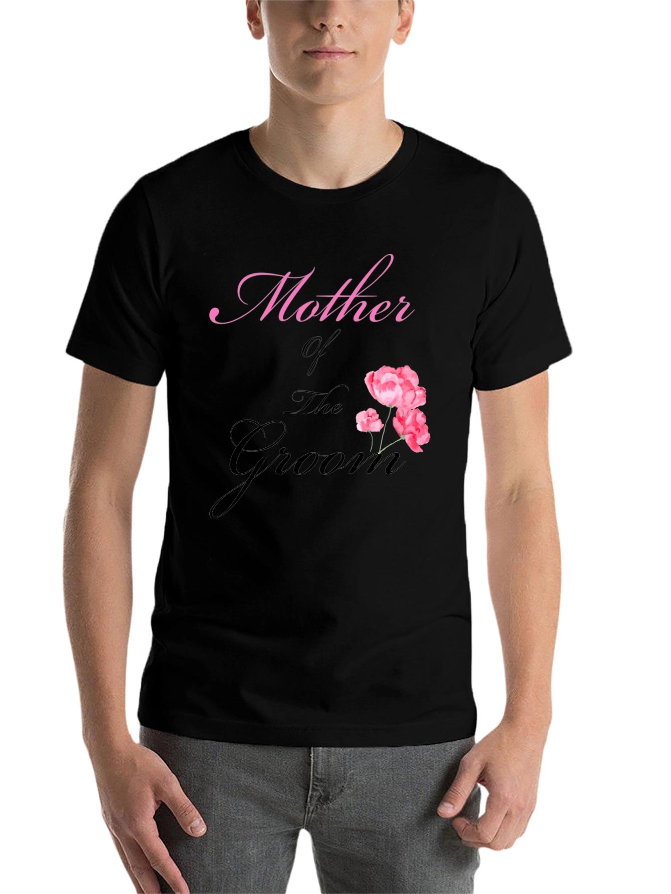 Black Mother of the Groom Floral T-Shirt view 7