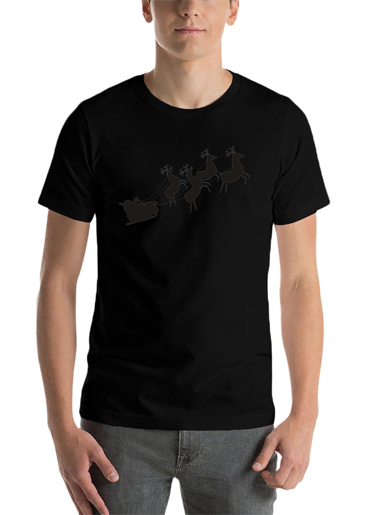 Black Black Santa's Sleigh T-Shirt view 7