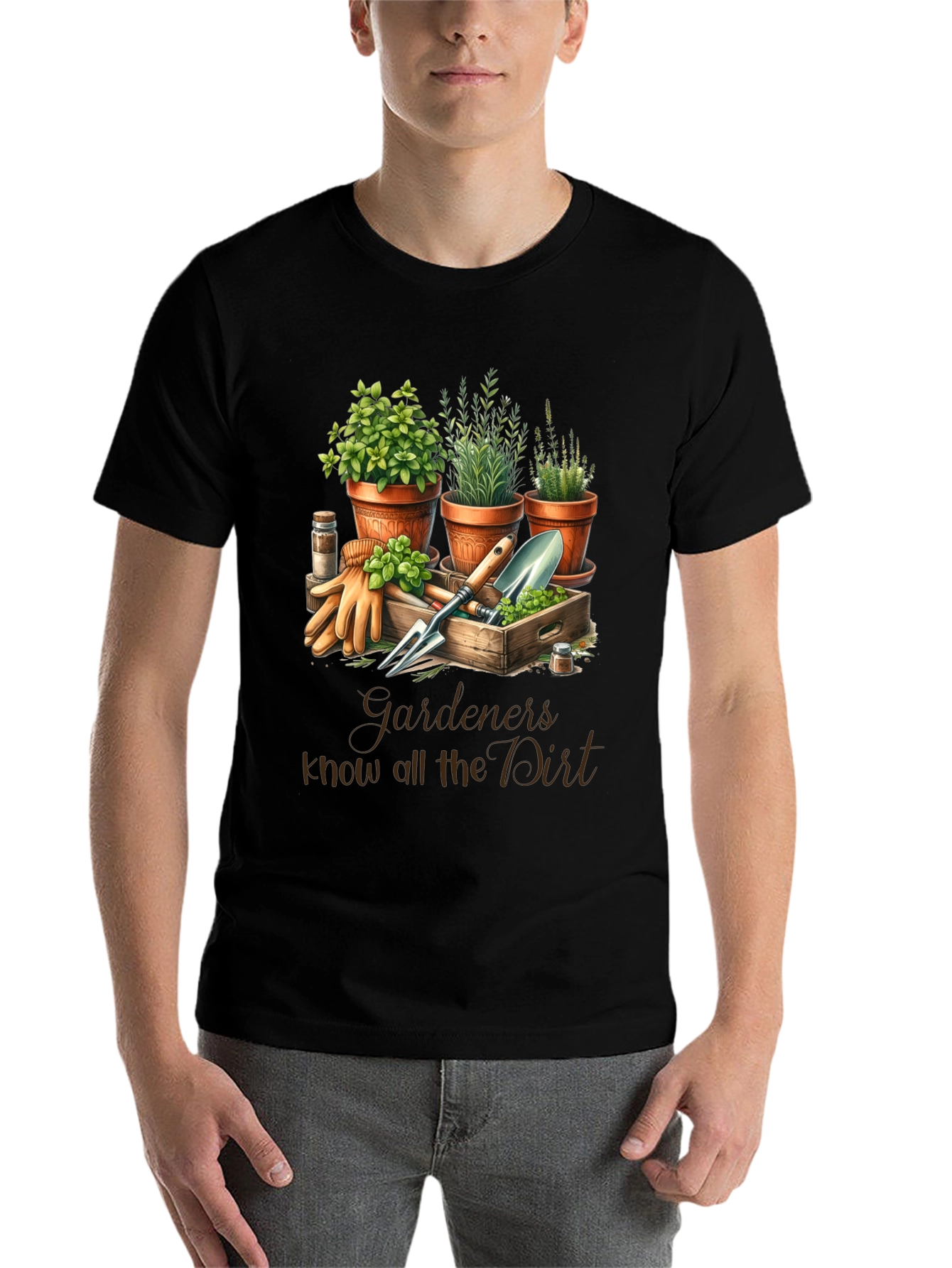 Black Gardener's Know All the Dirt T-Shirt view 7