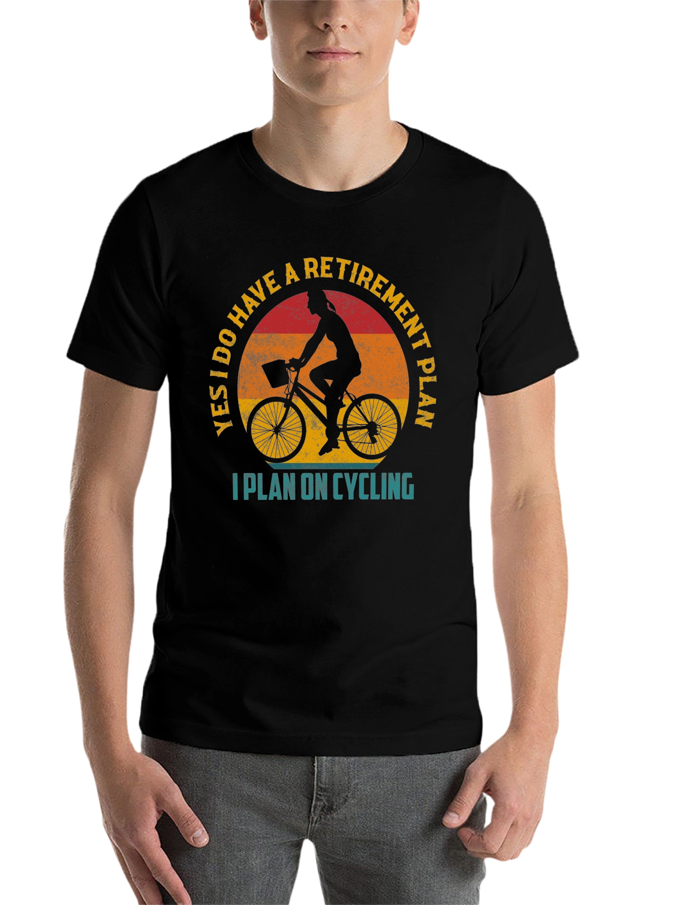 Black Cycling Retirement Plan Graphic Tee view 7