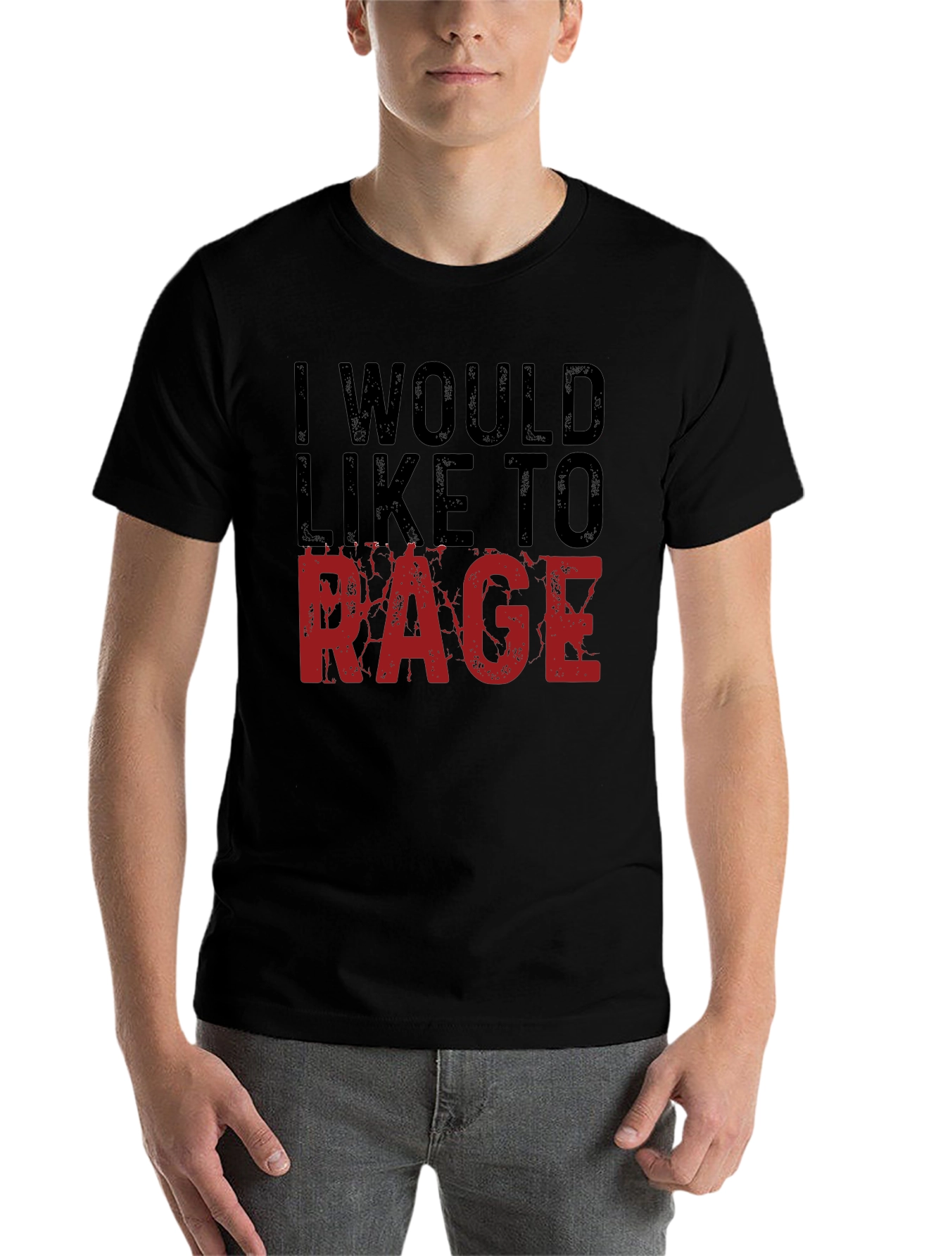Black I Would Like to Rage Black Graphic Tee view 7