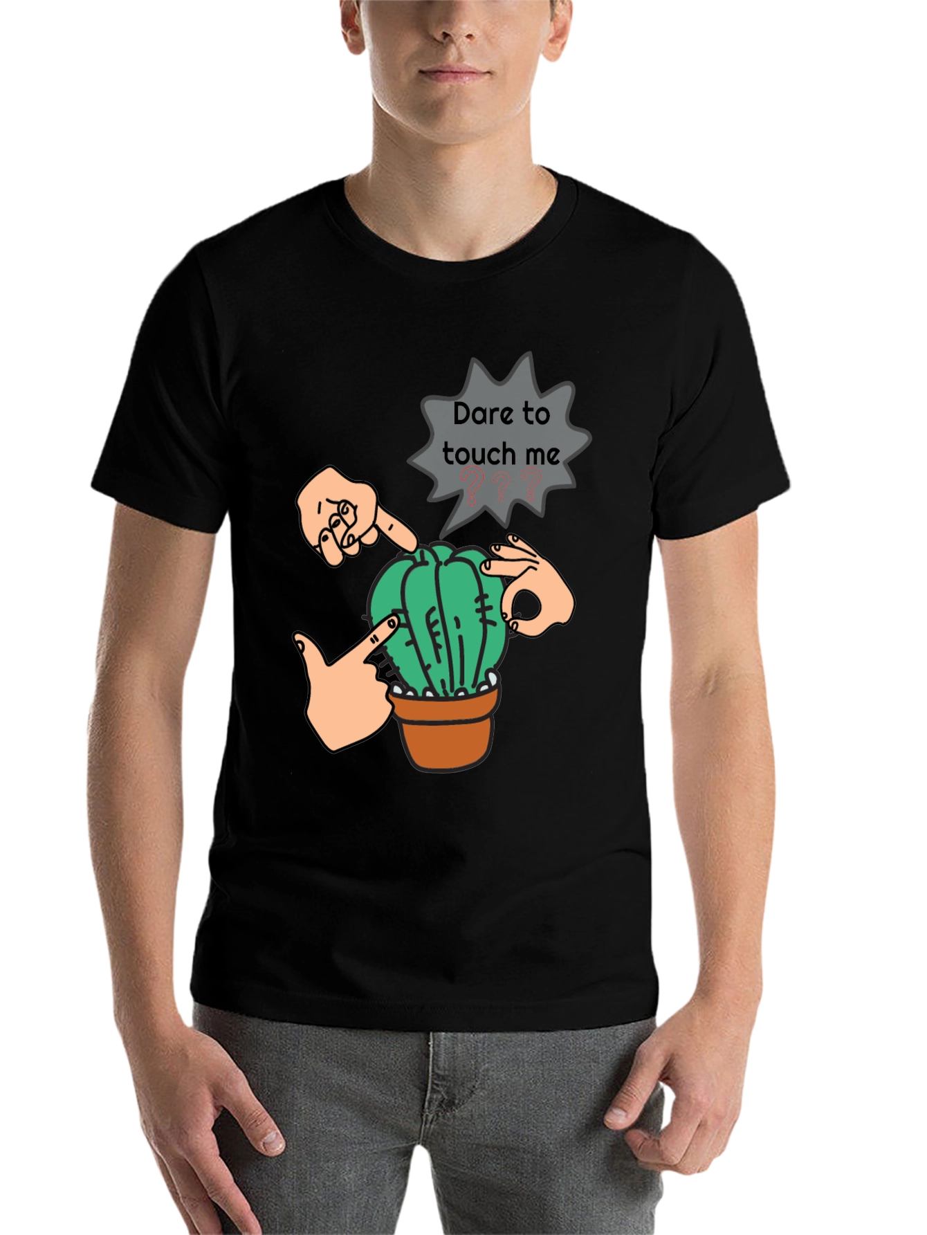 Black Dare to Touch Cactus Graphic Tee view 7