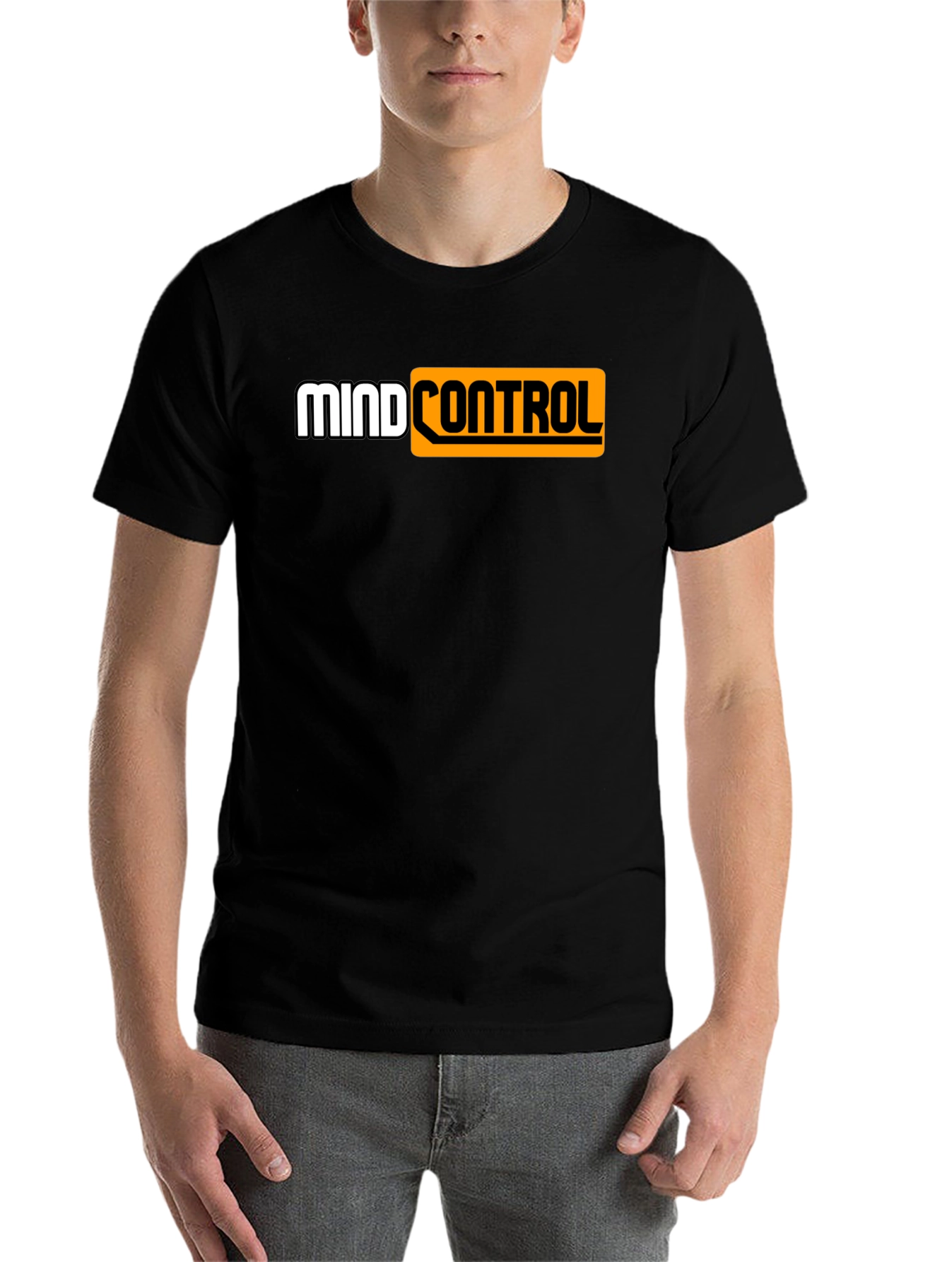 Black Mind Control Graphic Tee - Black Cotton T-Shirt view 7