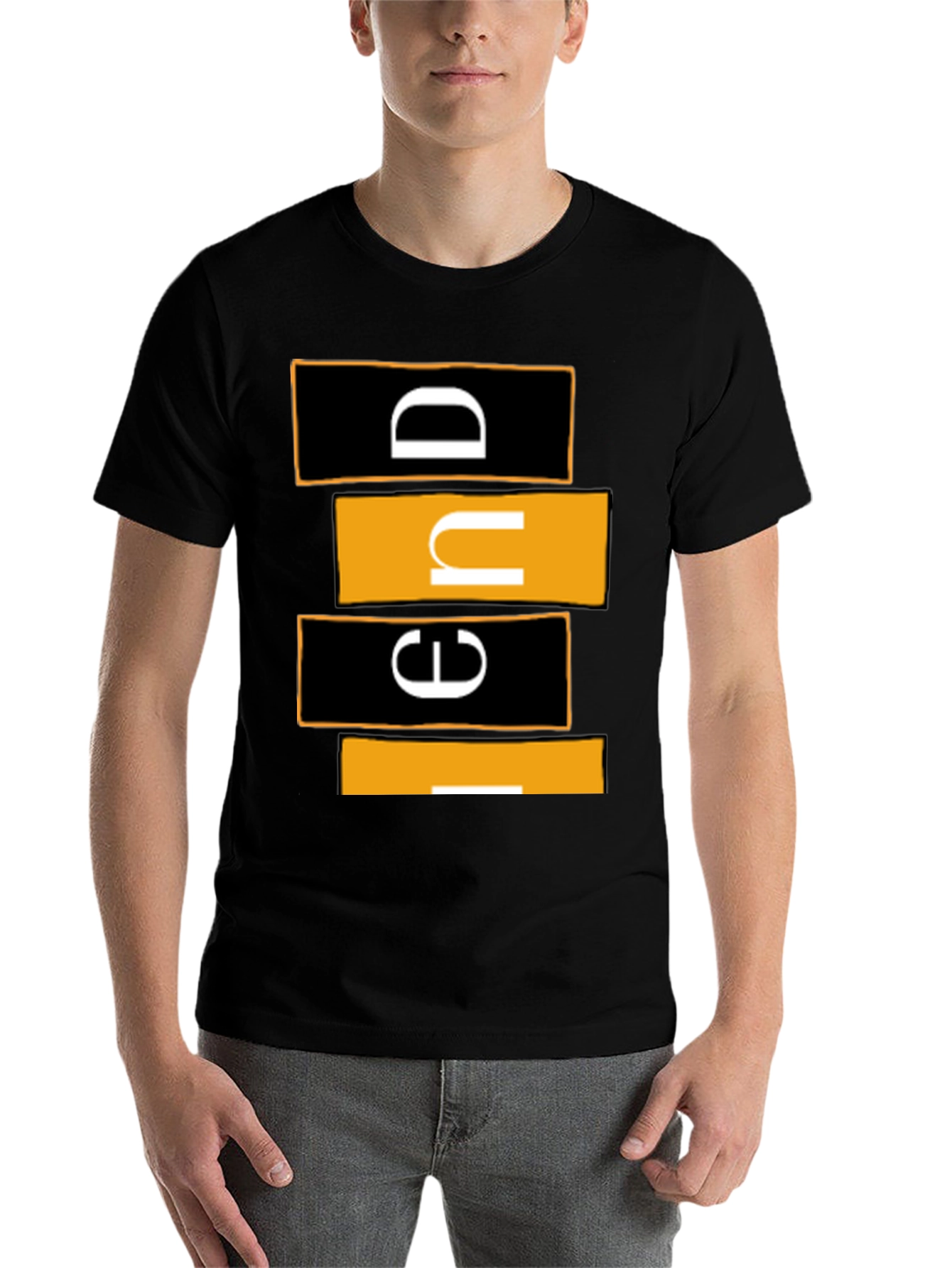 Black Modern Graphic Tee - Abstract Lettering view 7