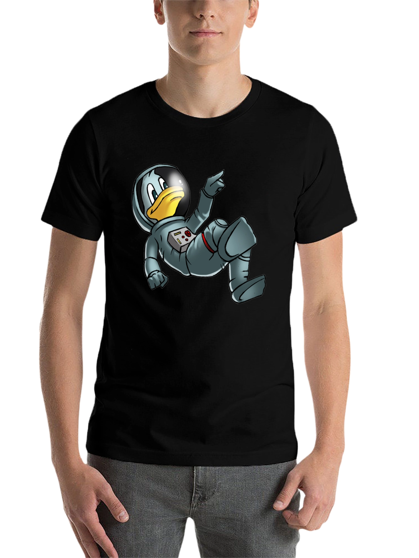 Black Astronaut Duck Graphic Tee - Black view 7