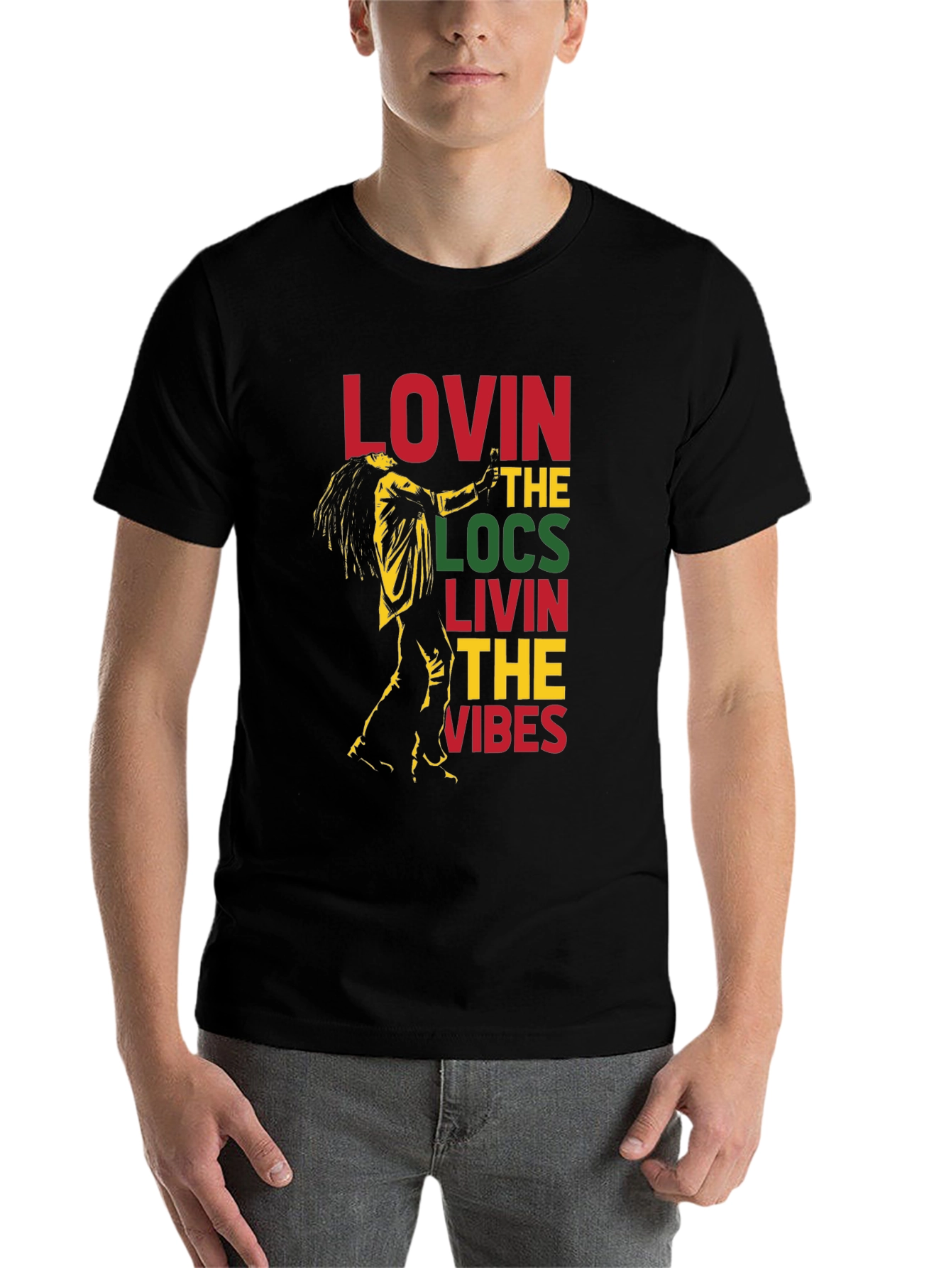 Black Lovin' The Locs Graphic T-Shirt view 7