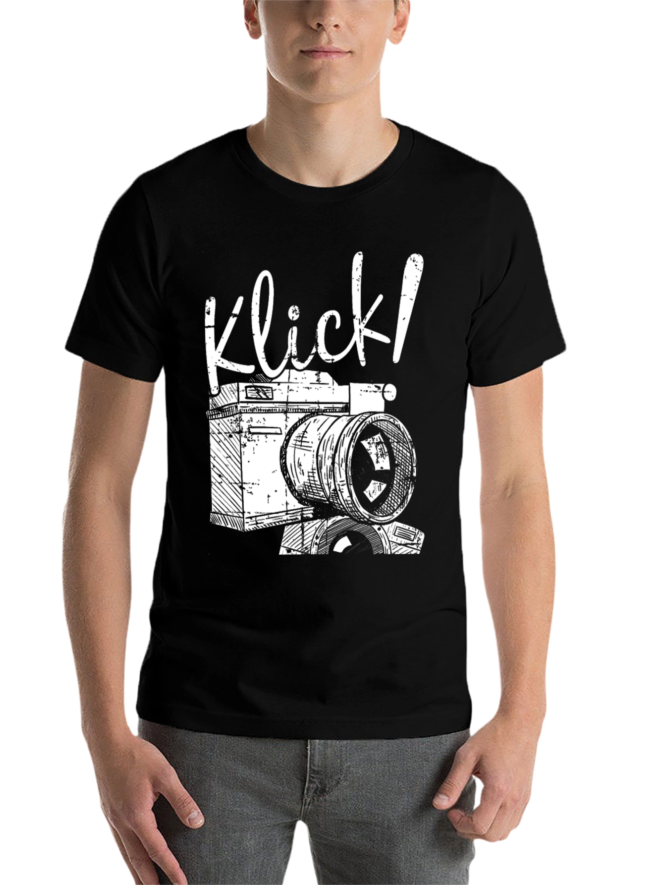 Black Klick! Photographer T-Shirt - Camera Graphic Tee view 7