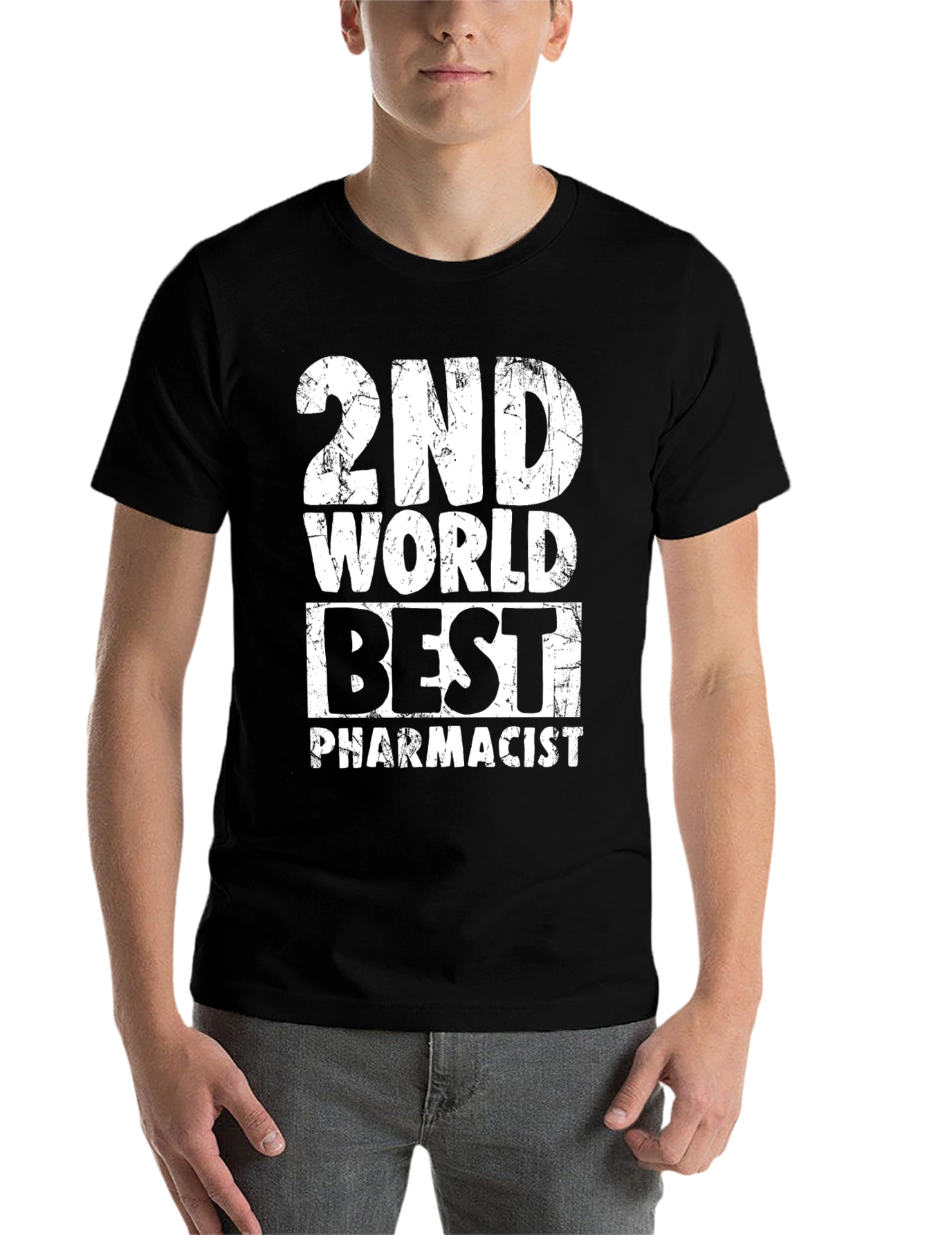 Black 2nd World Best Pharmacist Black Graphic T-Shirt view 7