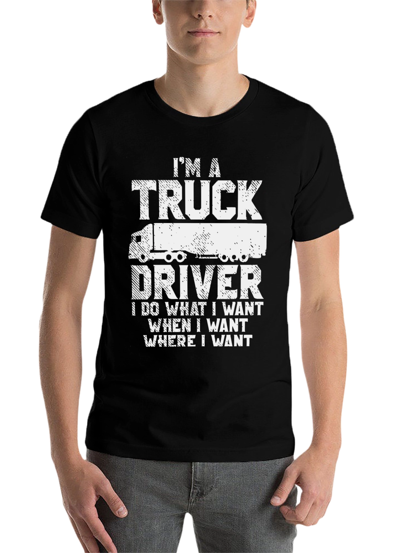 Black I'm a Truck Driver T-Shirt view 7