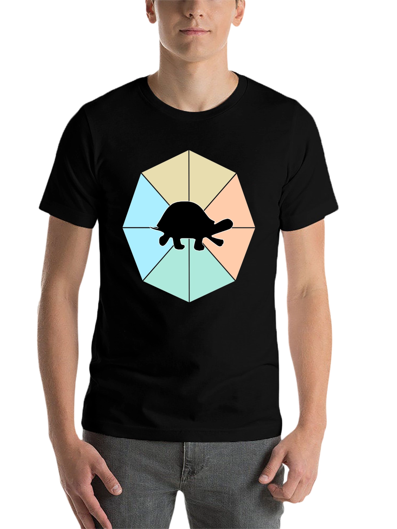 Black Turtle Graphic T-Shirt - Modern Art view 7