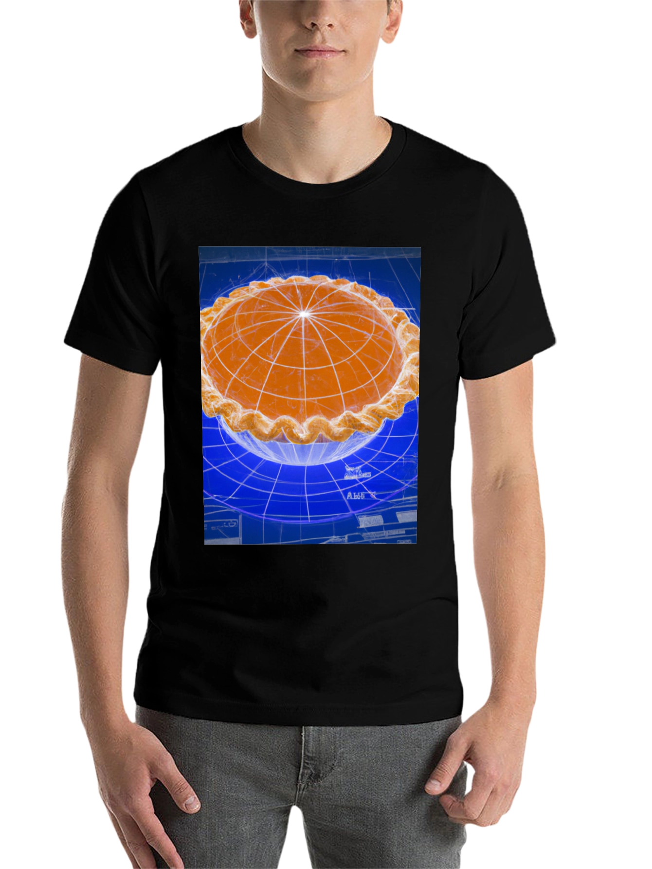 Black Pie Blueprint Graphic T-Shirt view 7